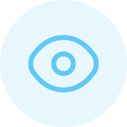A light blue circular shape on a black background.