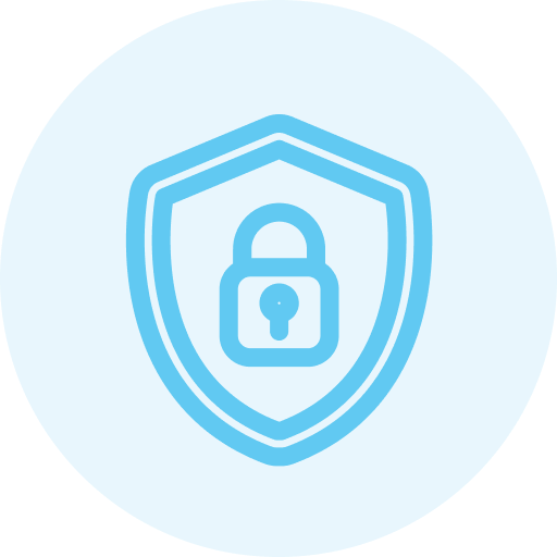 A solid light blue circle on a black background.