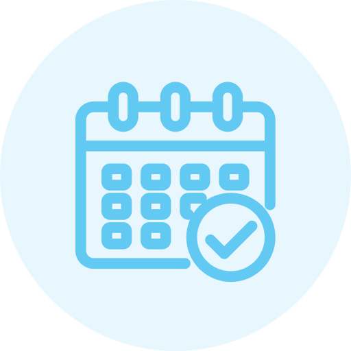 A blue circle with white text that reads 'Hello, World!'