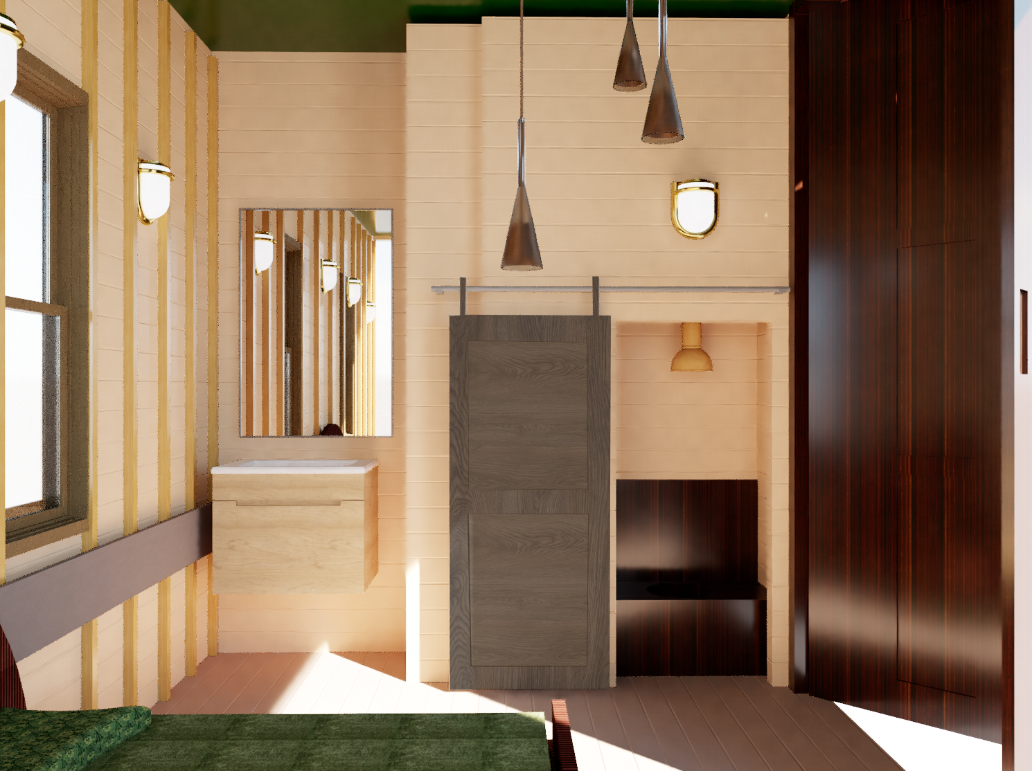 one point perspective with lighting and materials.png