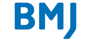 The British Medical Journal (BMJ) logo with blue letters on a black background.
