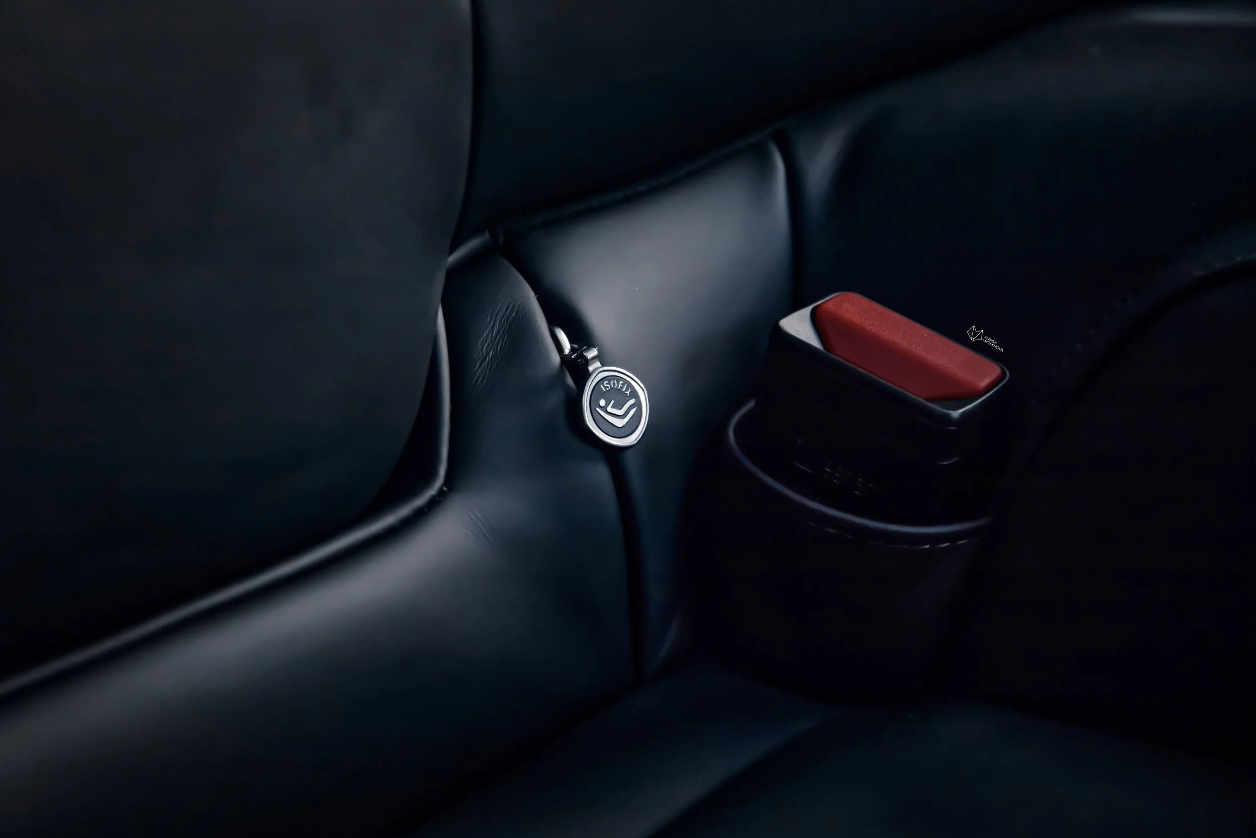 ISOFIX connector in rear interior seats of White Polestar 1 photographed in Helsinki, Finland by Annika TheVolvoGirl Miftakhova