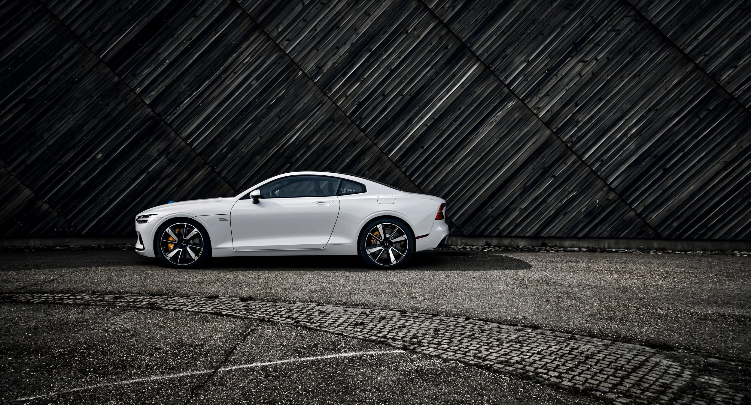Side profile of White Polestar 1 photographed in Helsinki, Finland by Annika TheVolvoGirl Miftakhova