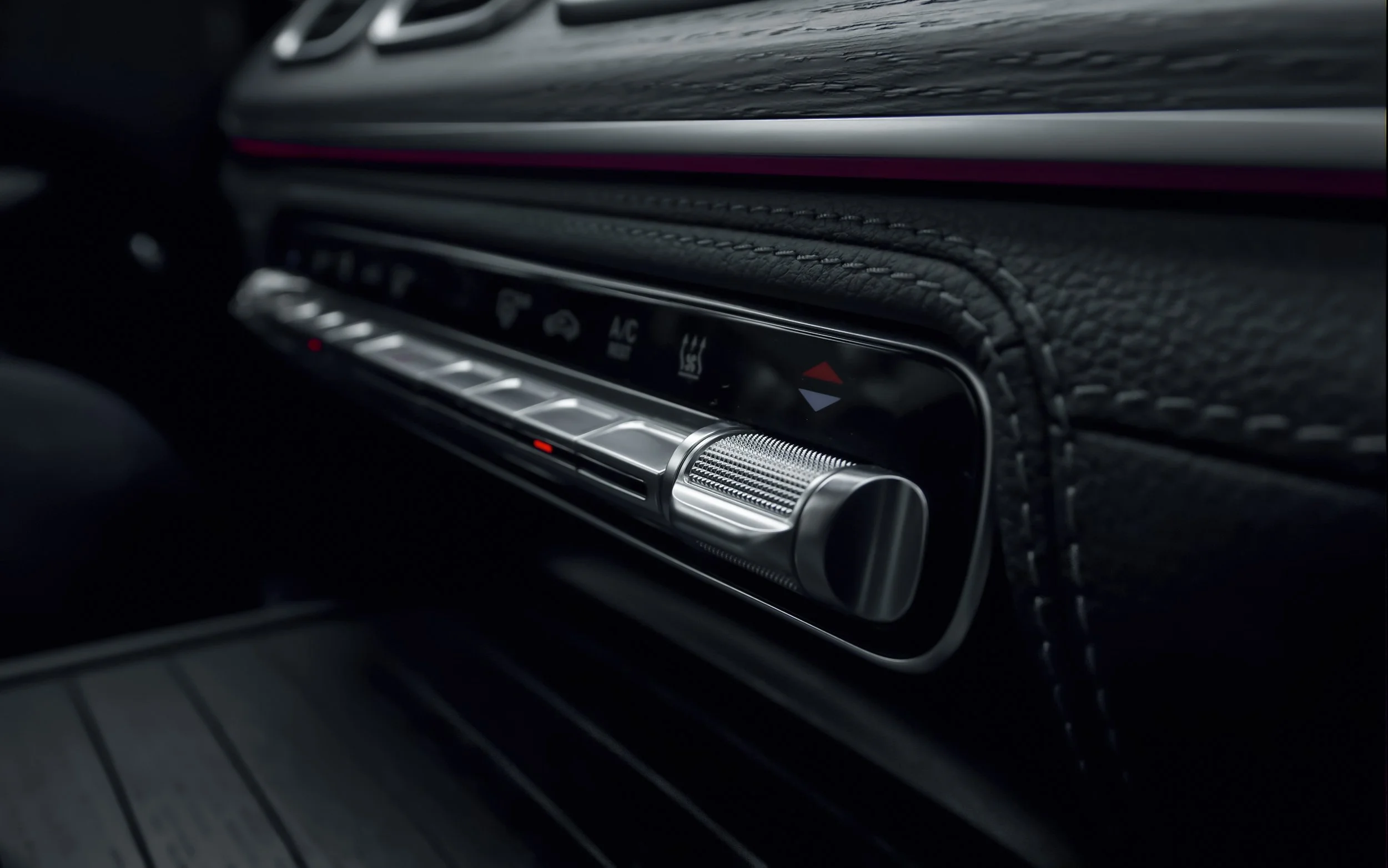 interior details of Red Mercedes-Benz GLE coupe car photographed by Annika TheVolvoGirl Miftakhova for Parrotz Suomi in Helsinki, Finland