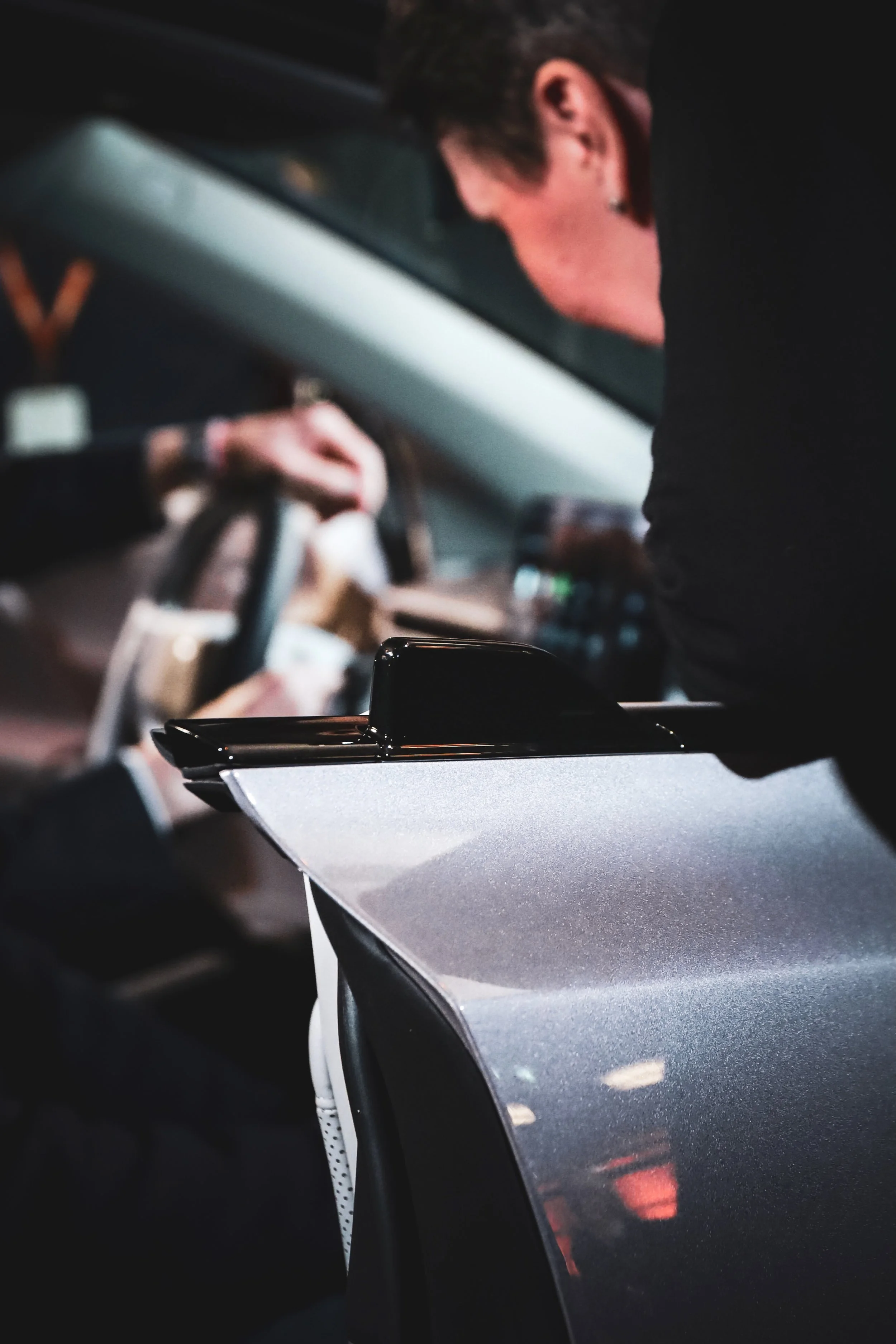 Attention to the door handles of Silver Volvo EX60 at Finlandia Hall in Helsinki, Finland photographed by Annika TheVolvoGirl Miftakhova