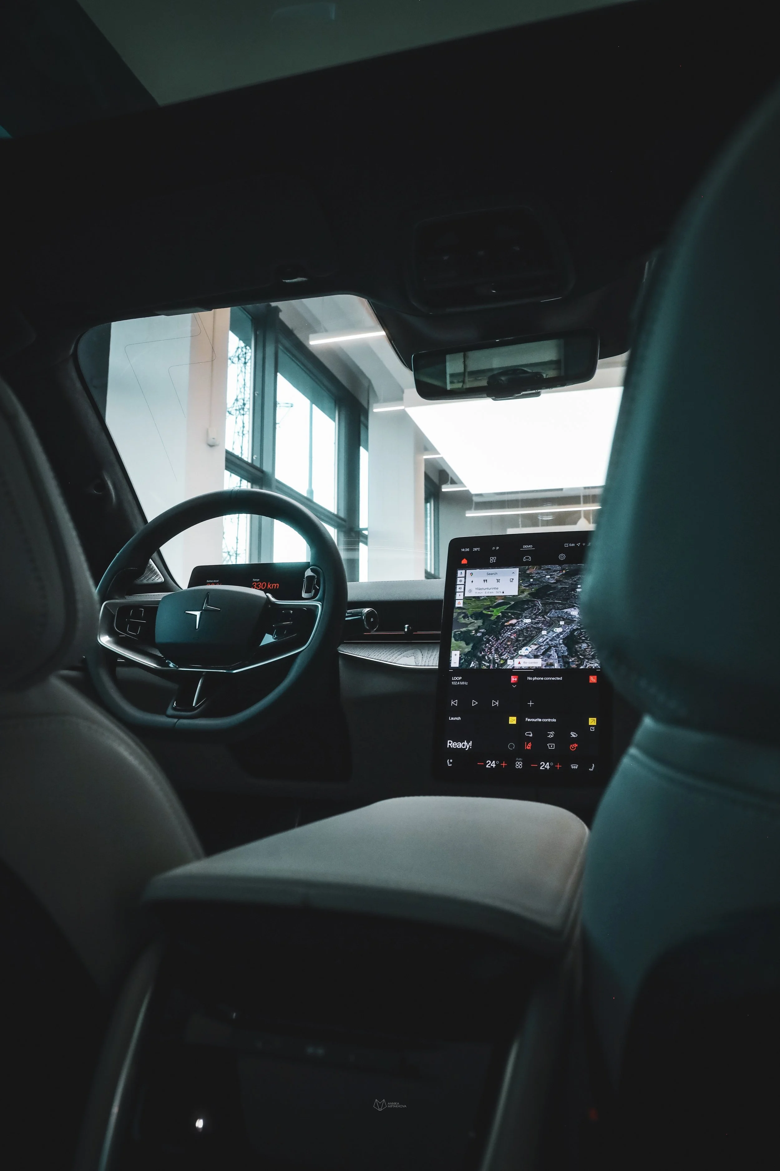 Interior of Polestar 5 in Helsinki Polestar Space, photographed by Annika Miftakhova