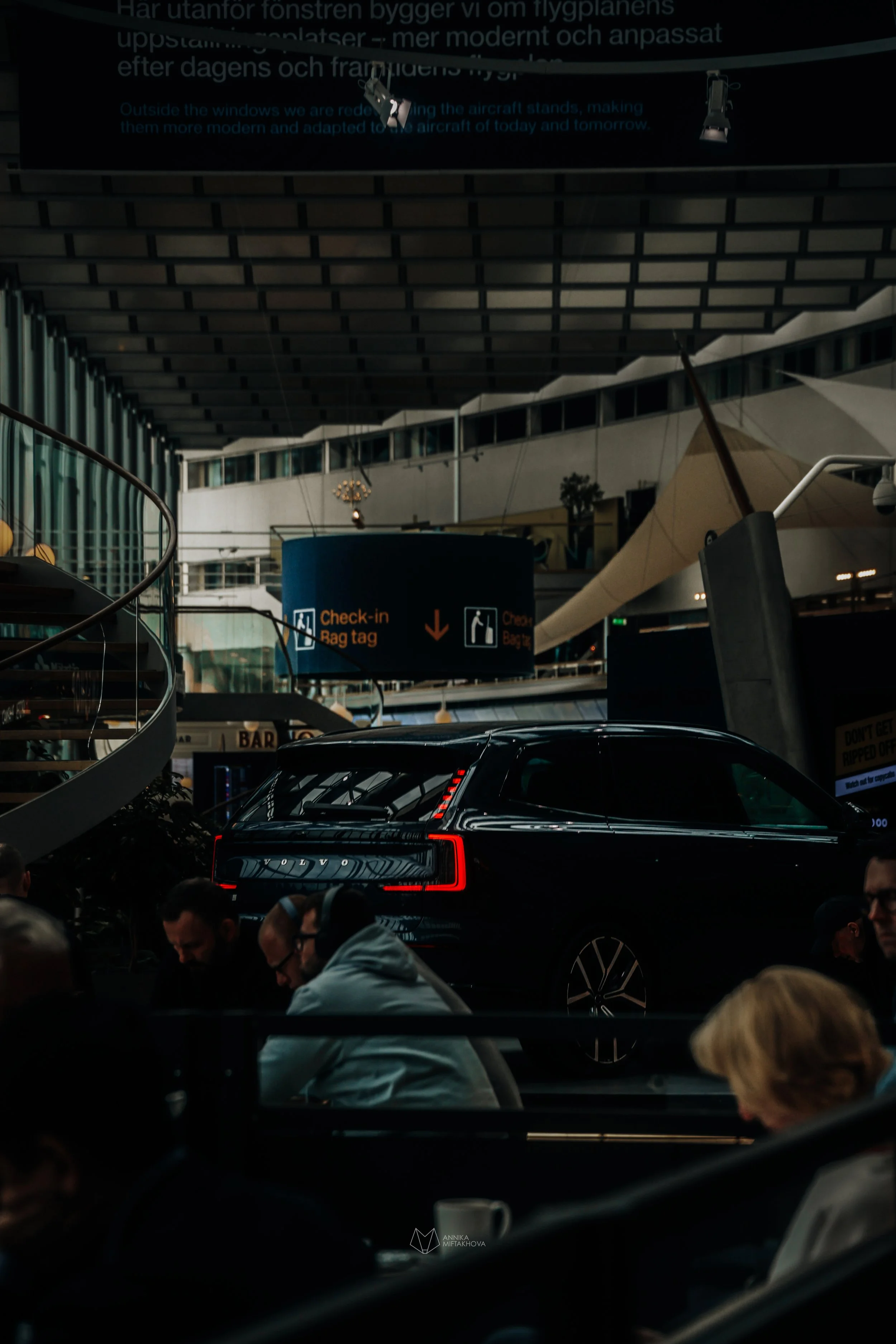 Dark Blue Volvo EX90 photographed in Stockholm Arlanda airport by Annika TheVolvoGirl Miftakhova 