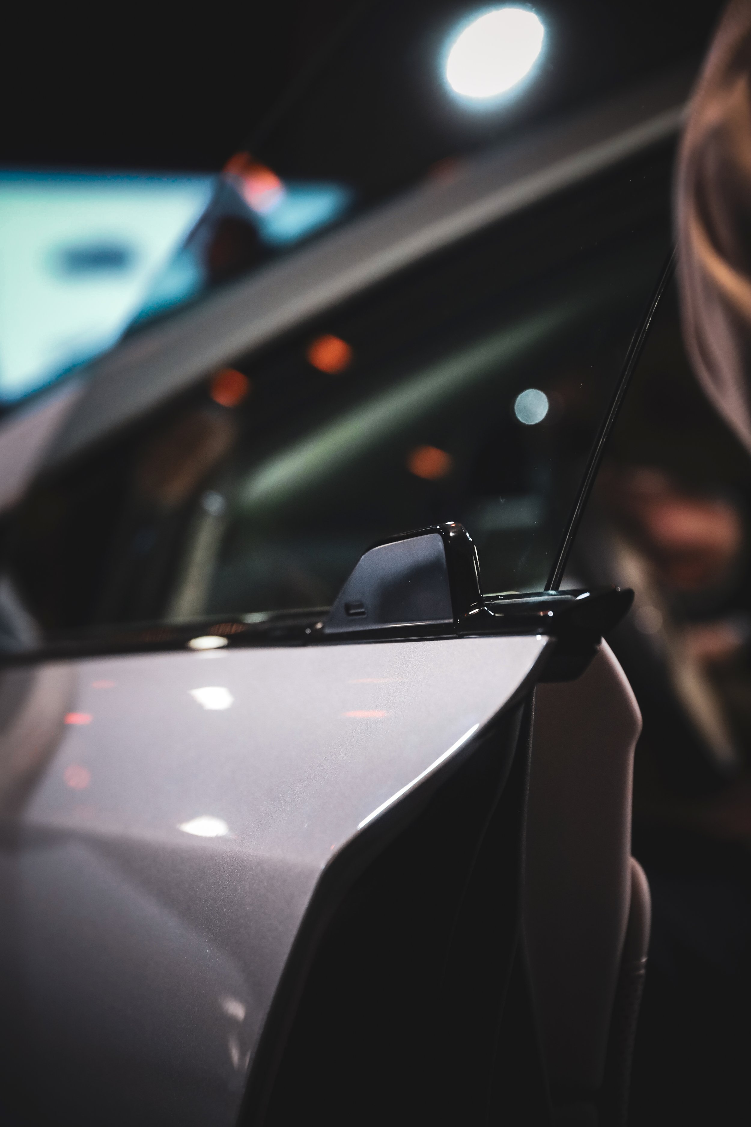 Door handles of Silver Volvo EX60 in the centre of attention at Finlandia Hall in Helsinki, Finland photographed by Annika TheVolvoGirl Miftakhova