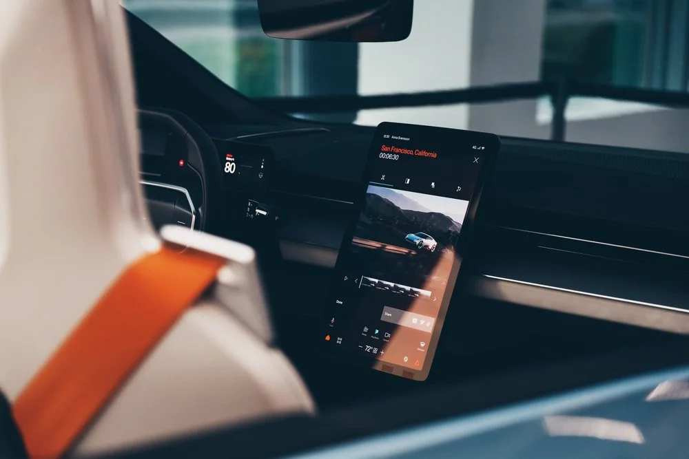 Interior details of Polestar 6 in Helsinki Polestar Space, photographed by Annika Miftakhova