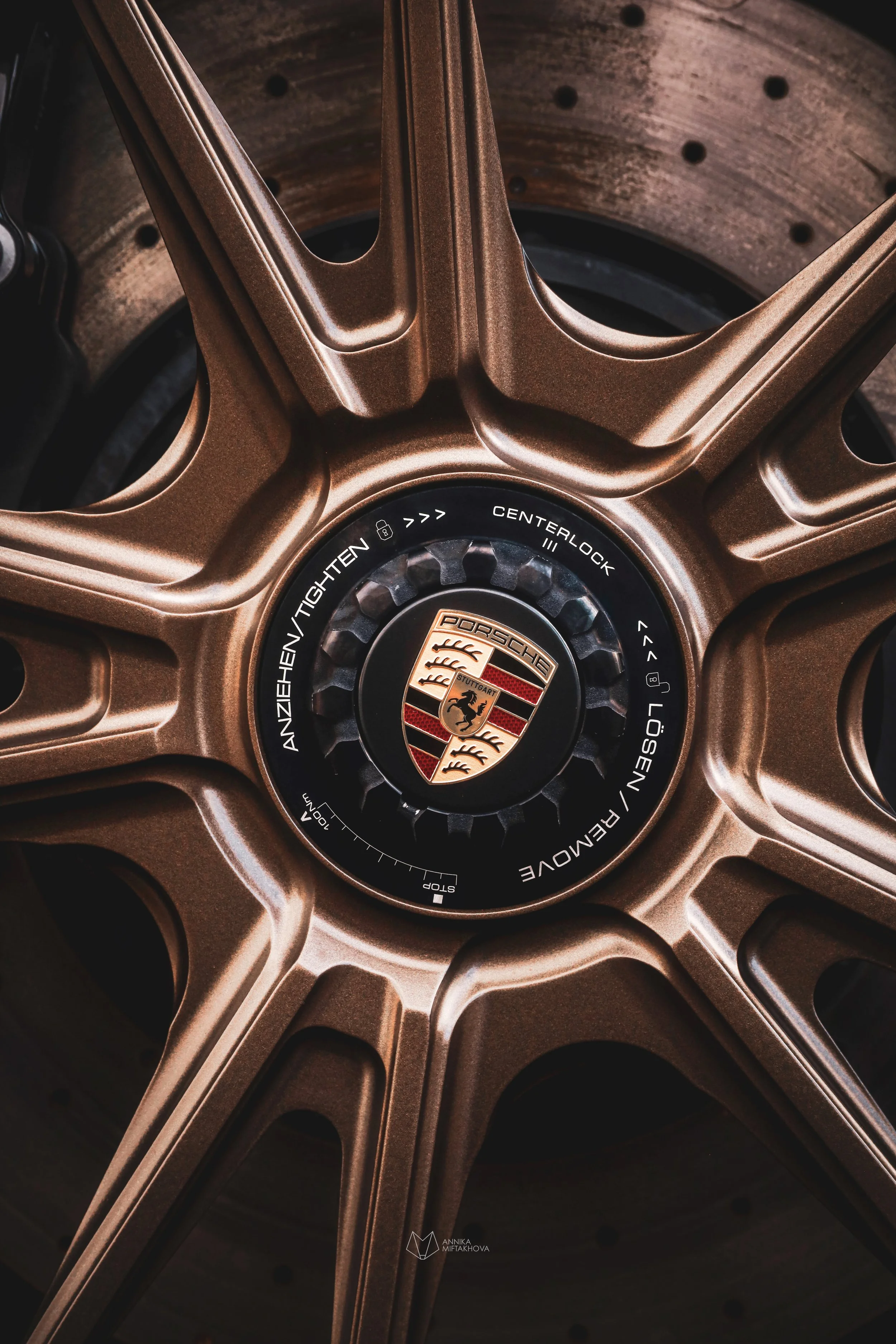 Wheel design close-up of Olive Green Porsche 911 photographed in Örebro, Sweden by Annika TheVolvoGirl Miftakhova