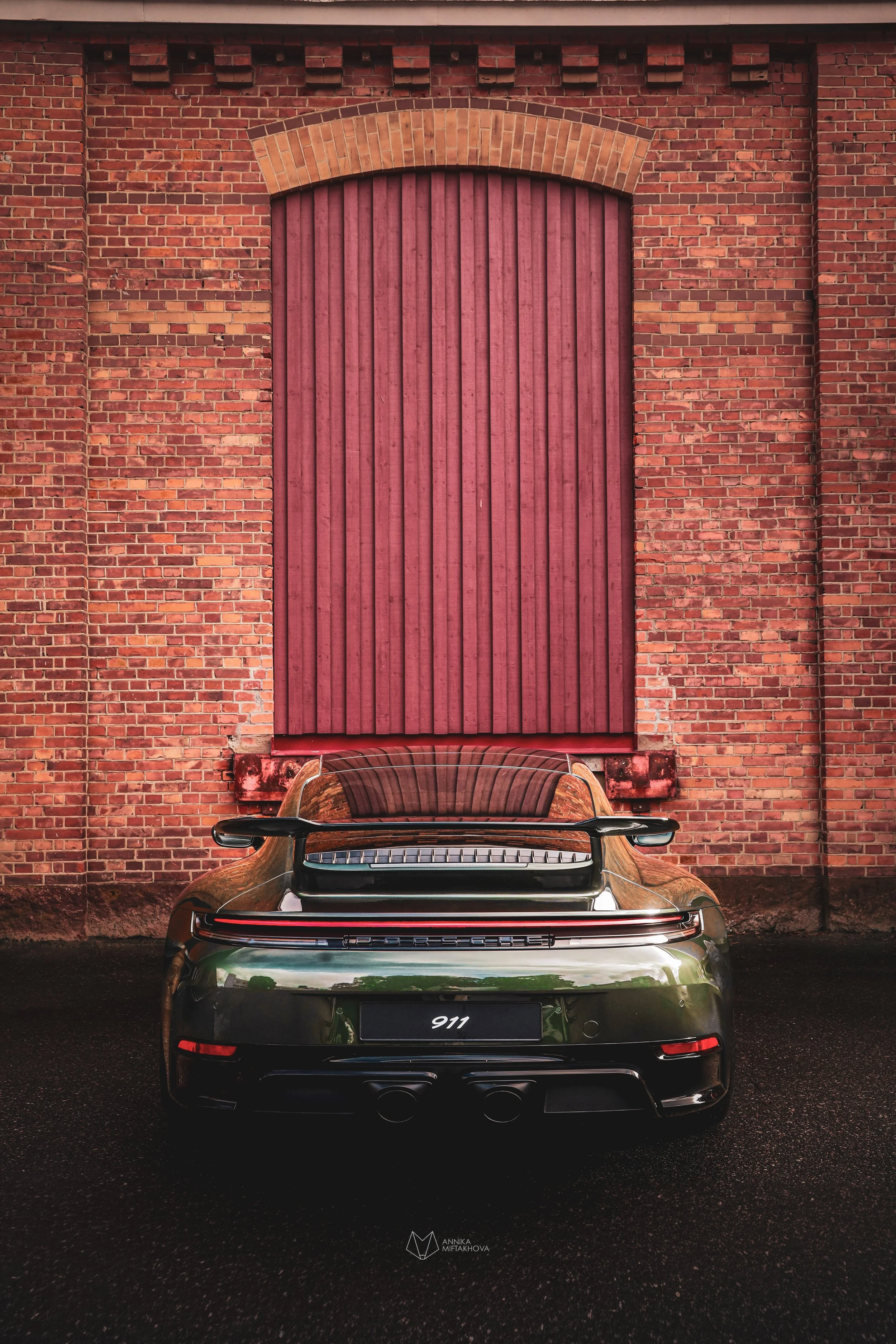 Rear of Olive Green Porsche 911 photographed in Örebro, Sweden by Annika TheVolvoGirl Miftakhova