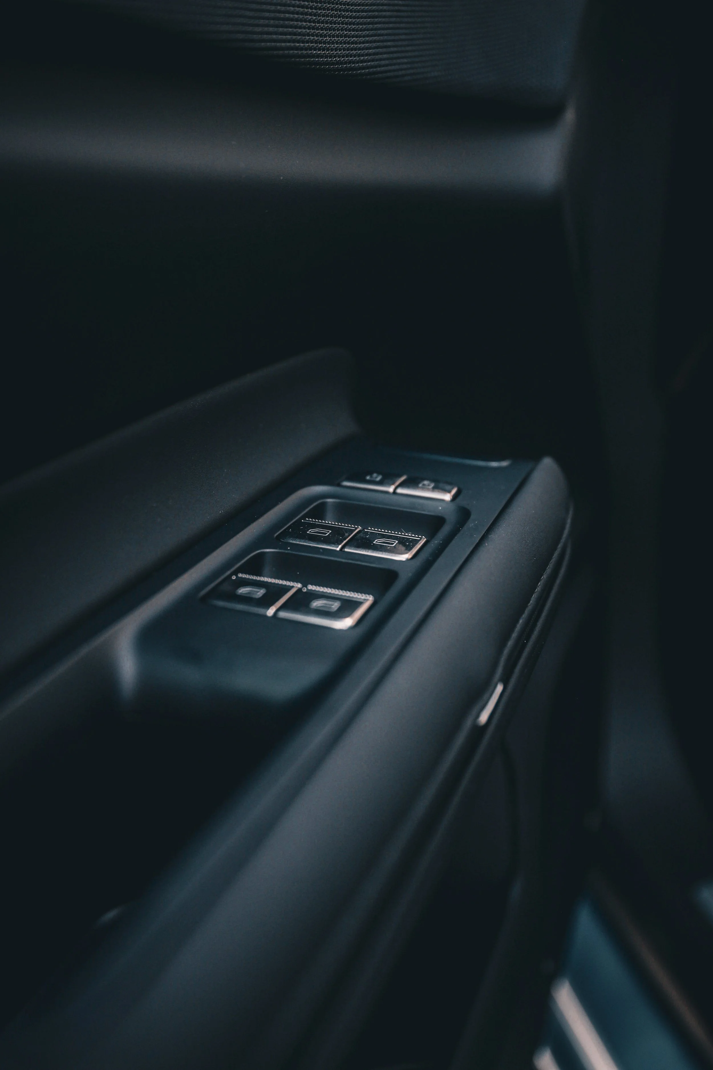 Driver door buttons of Polestar 4 out in Helsinki, photographed by Annika Miftakhova
