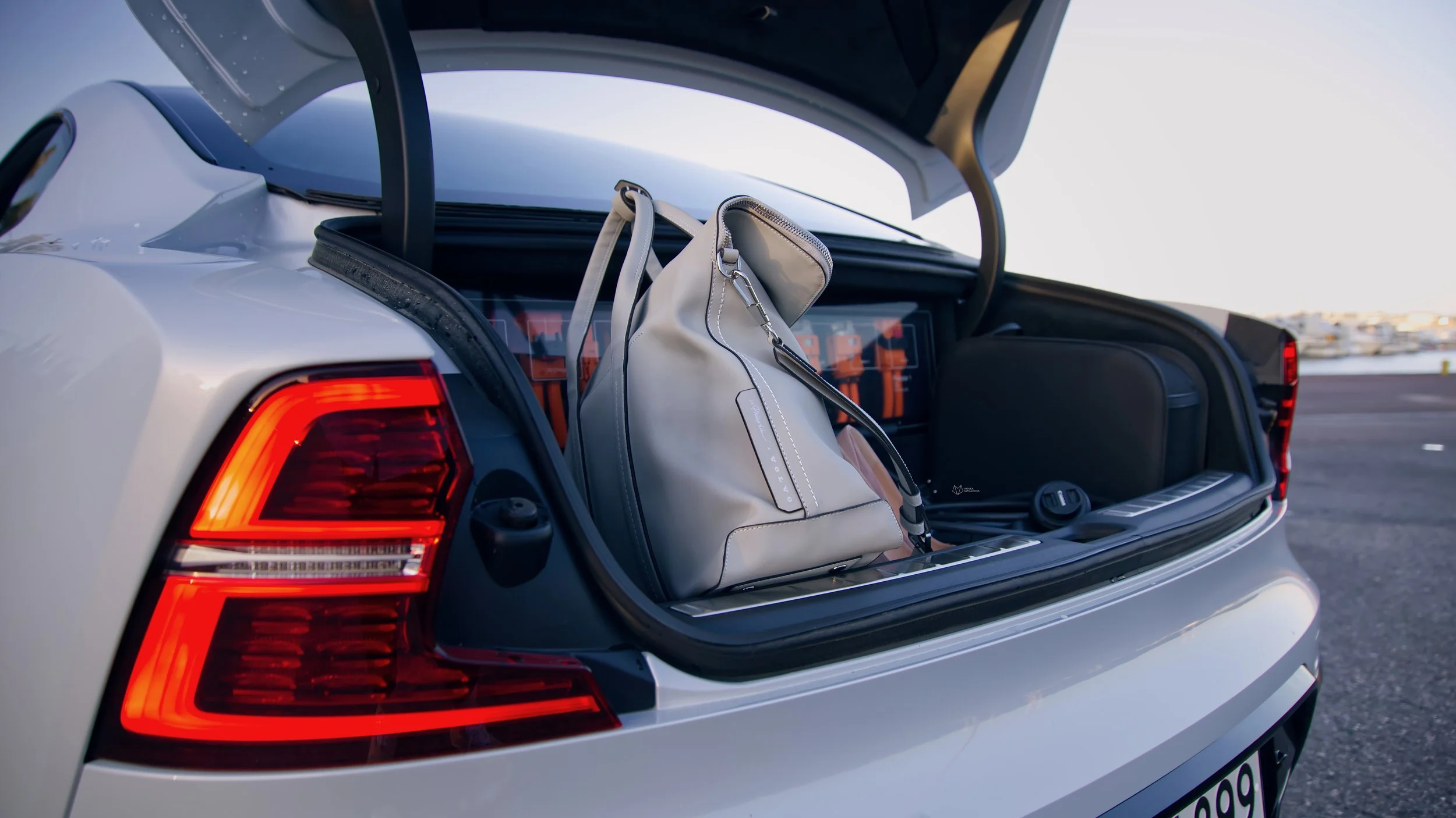 Boot space of White Polestar 1 photographed in Helsinki, Finland by Annika TheVolvoGirl Miftakhova
