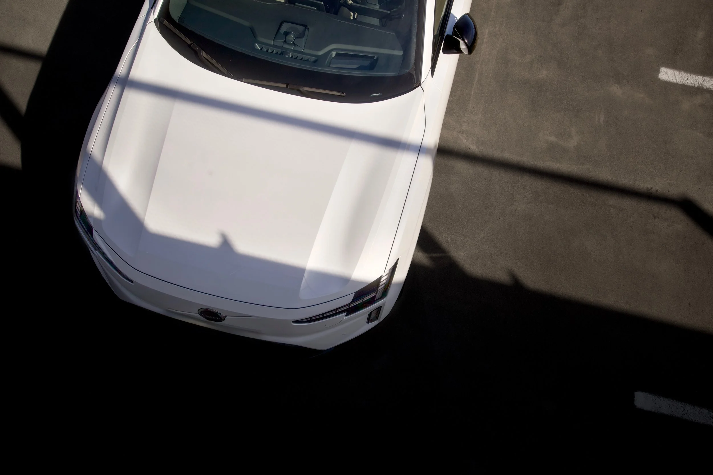 White Volvo ES90 photographed in an open parking lot in Helsinki, Finland by Annika TheVolvoGirl Miftakhova