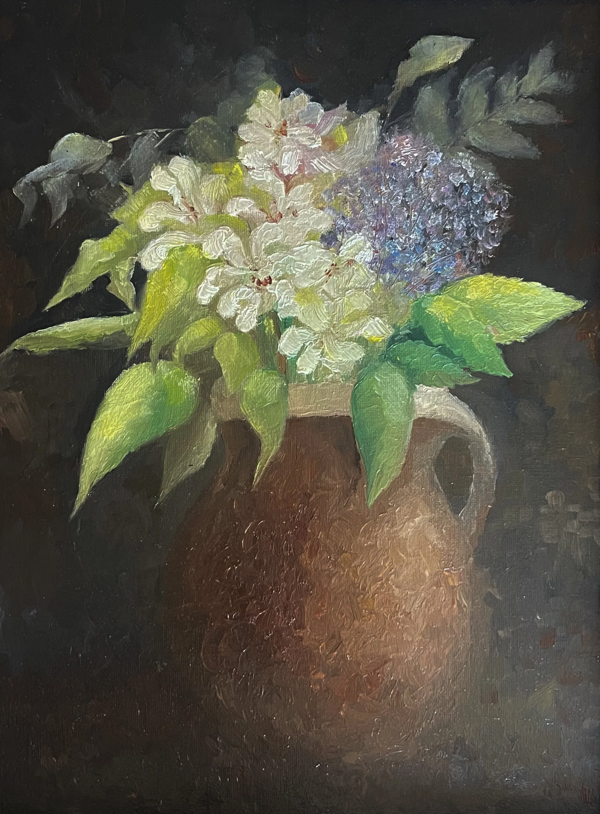 'Ceramic Jug and Flowers'  /  Oils on canvas board  /  30x40cm  /  £425