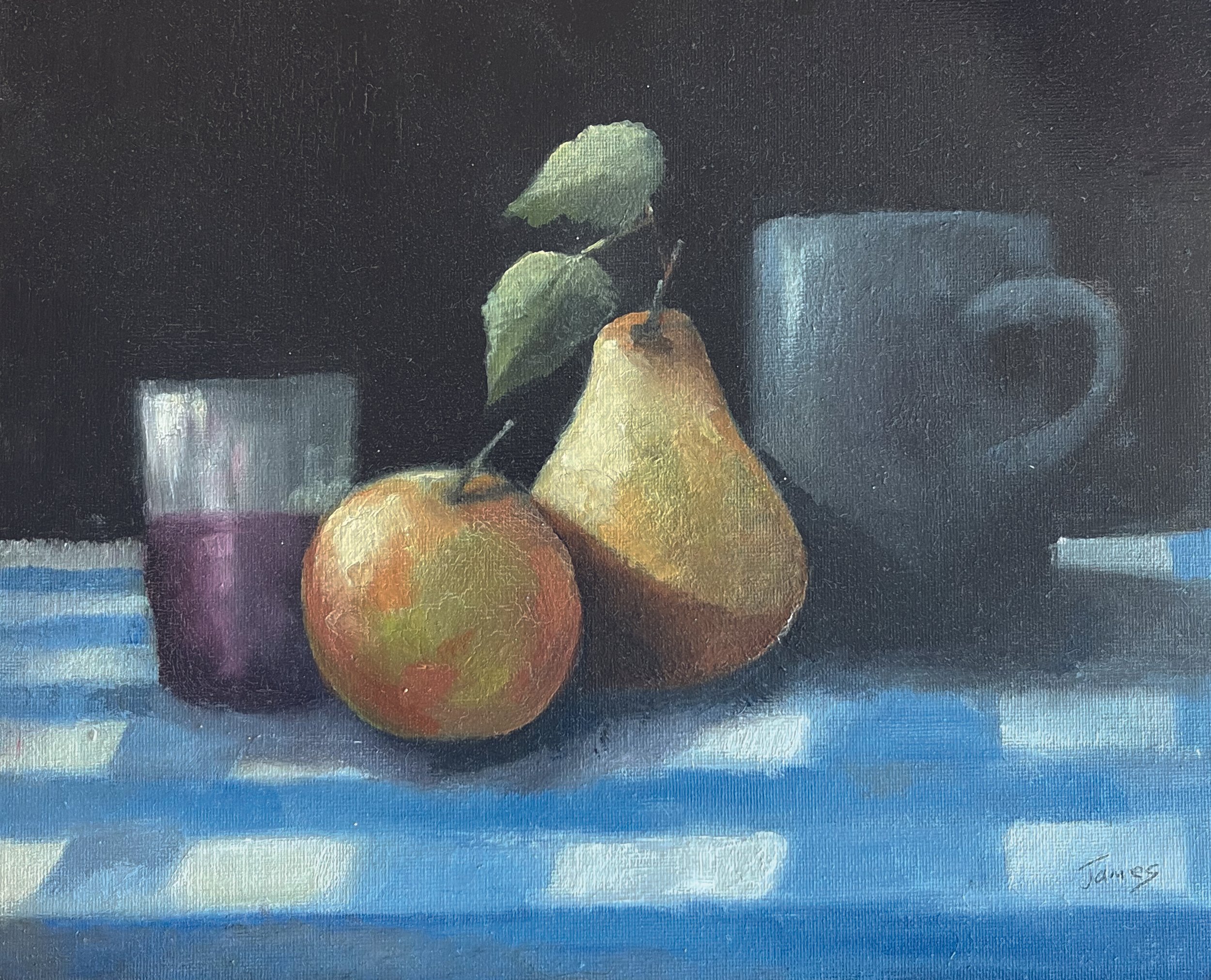 'Working Lunch'  /  Oils on canvas board  /  20.5x25.5cm  /  £475