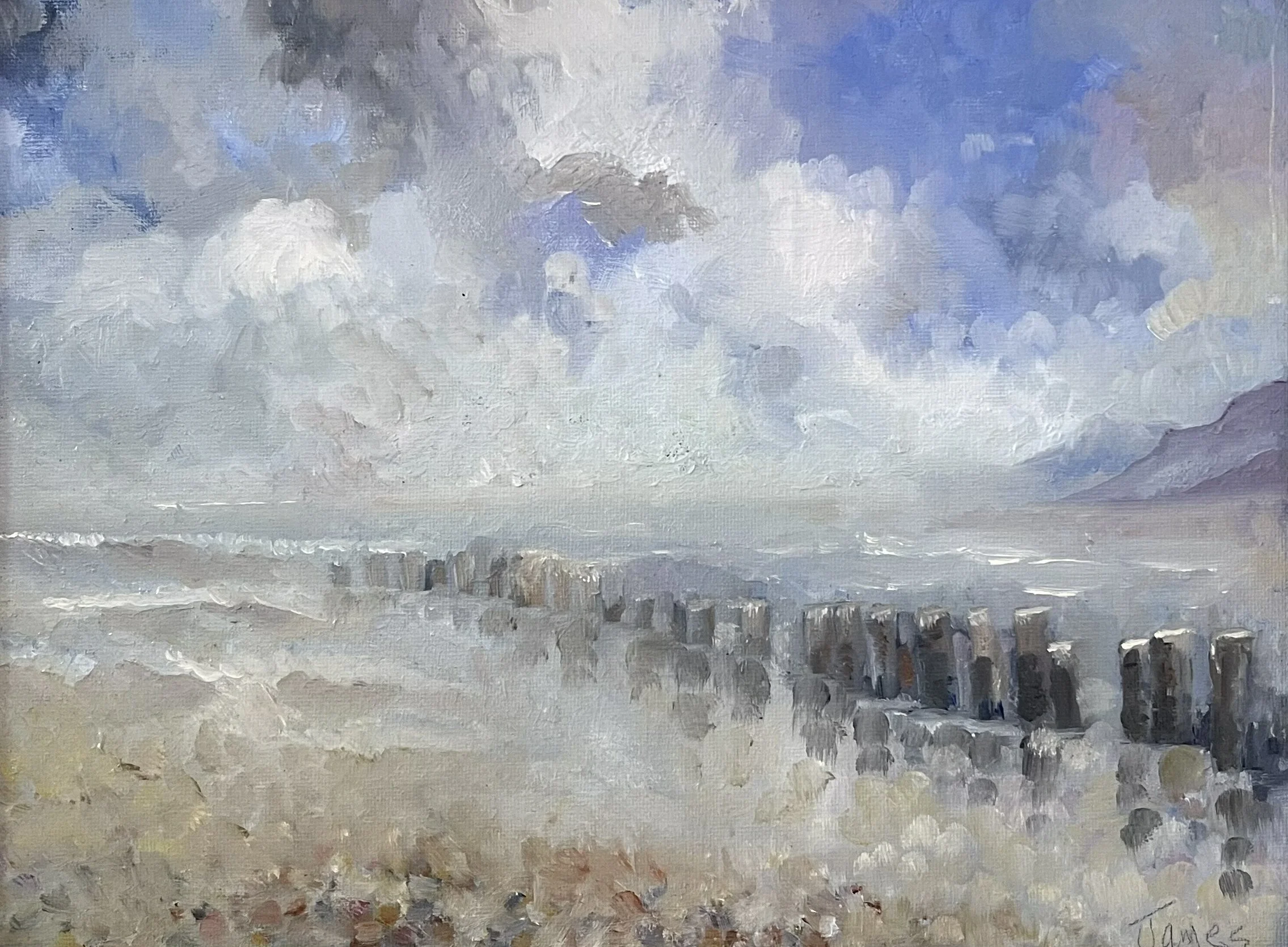 'Mundesley Beach'  /  Oils on canvas board  /  30.5x25.5cm  /  £425