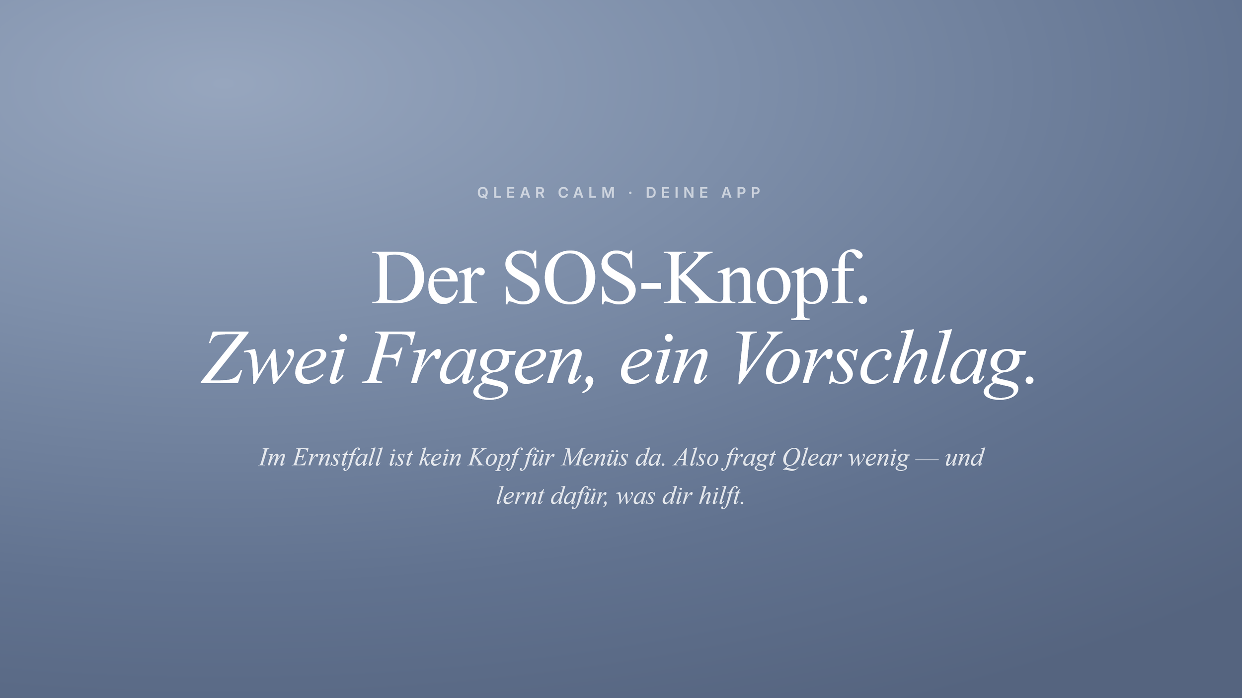 Der SOS-Knopf: wie er funktioniert und warum er so gebaut ist.