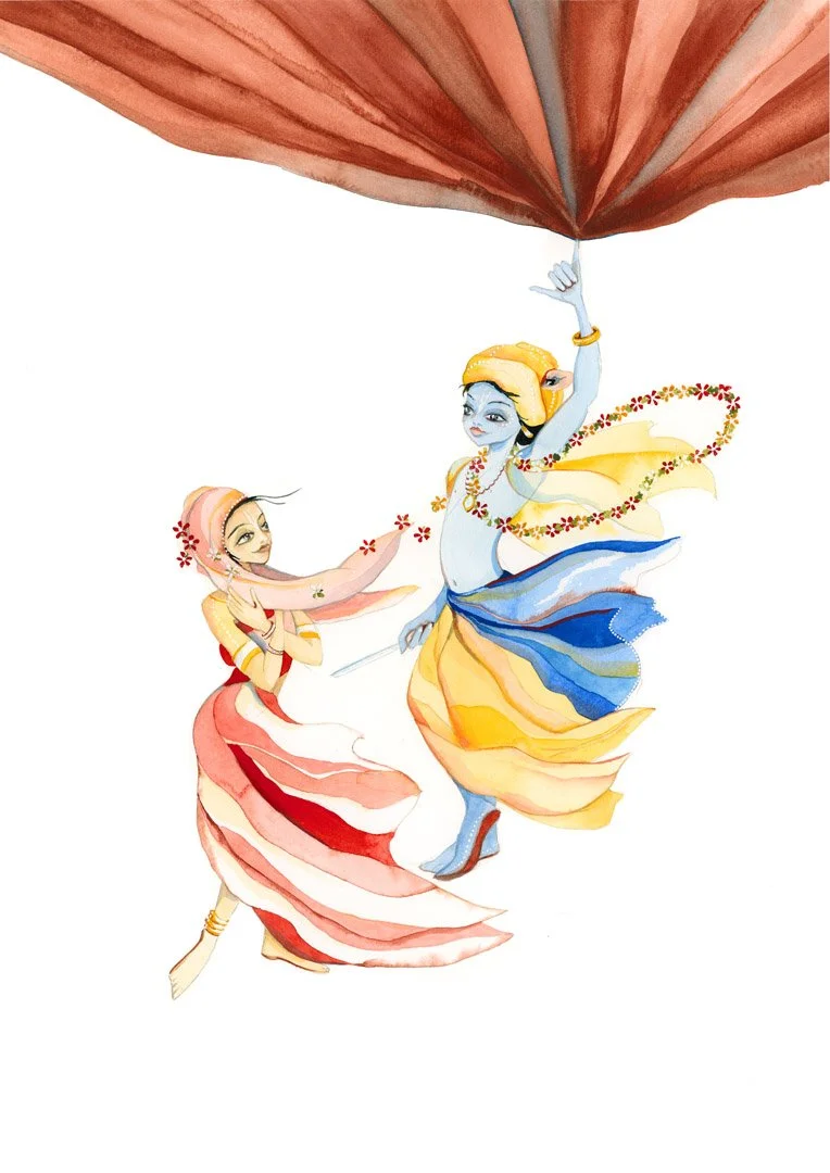 Lord Kṛṣṇa Lifts Govardhana Hill