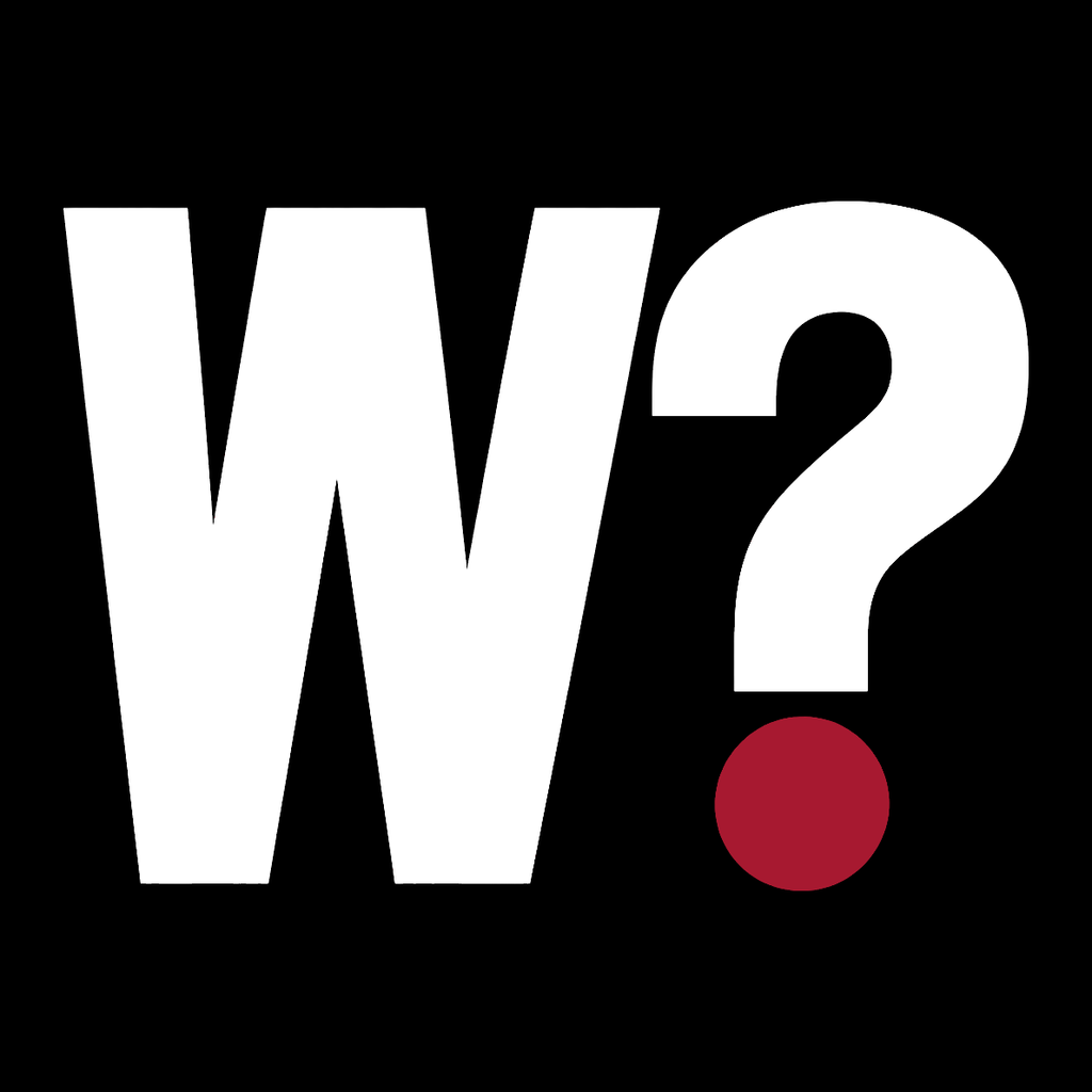 Why Wave White W question mark mark in white and Falcons red on black.