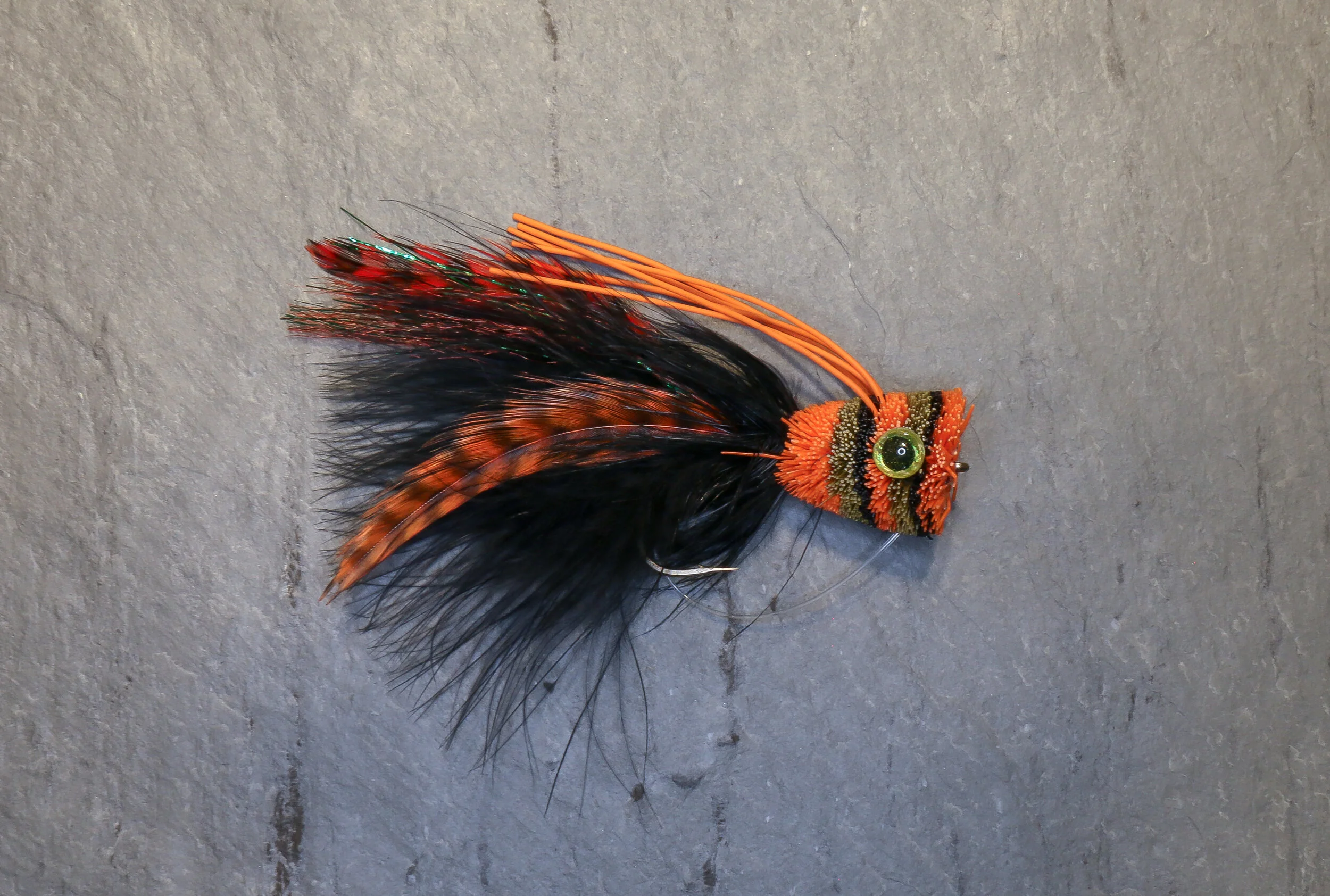 Orange:Black Deerhair Bass Popper .jpg