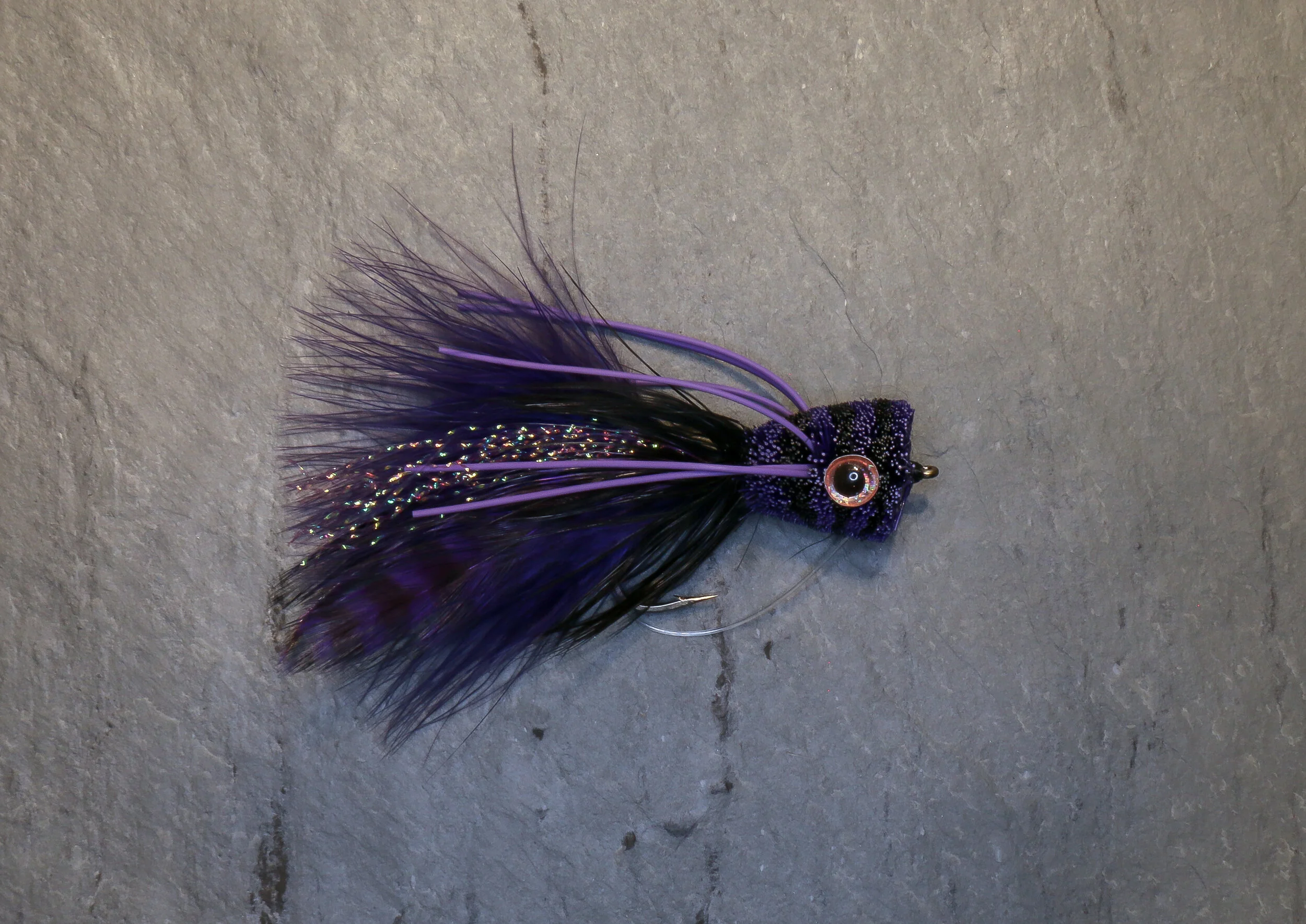 Purple:Black Deerhair Bass Popper.jpg