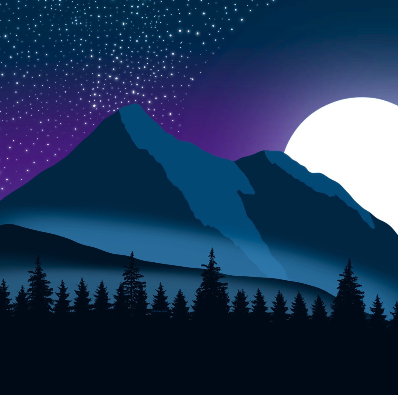 Nightfall mountain