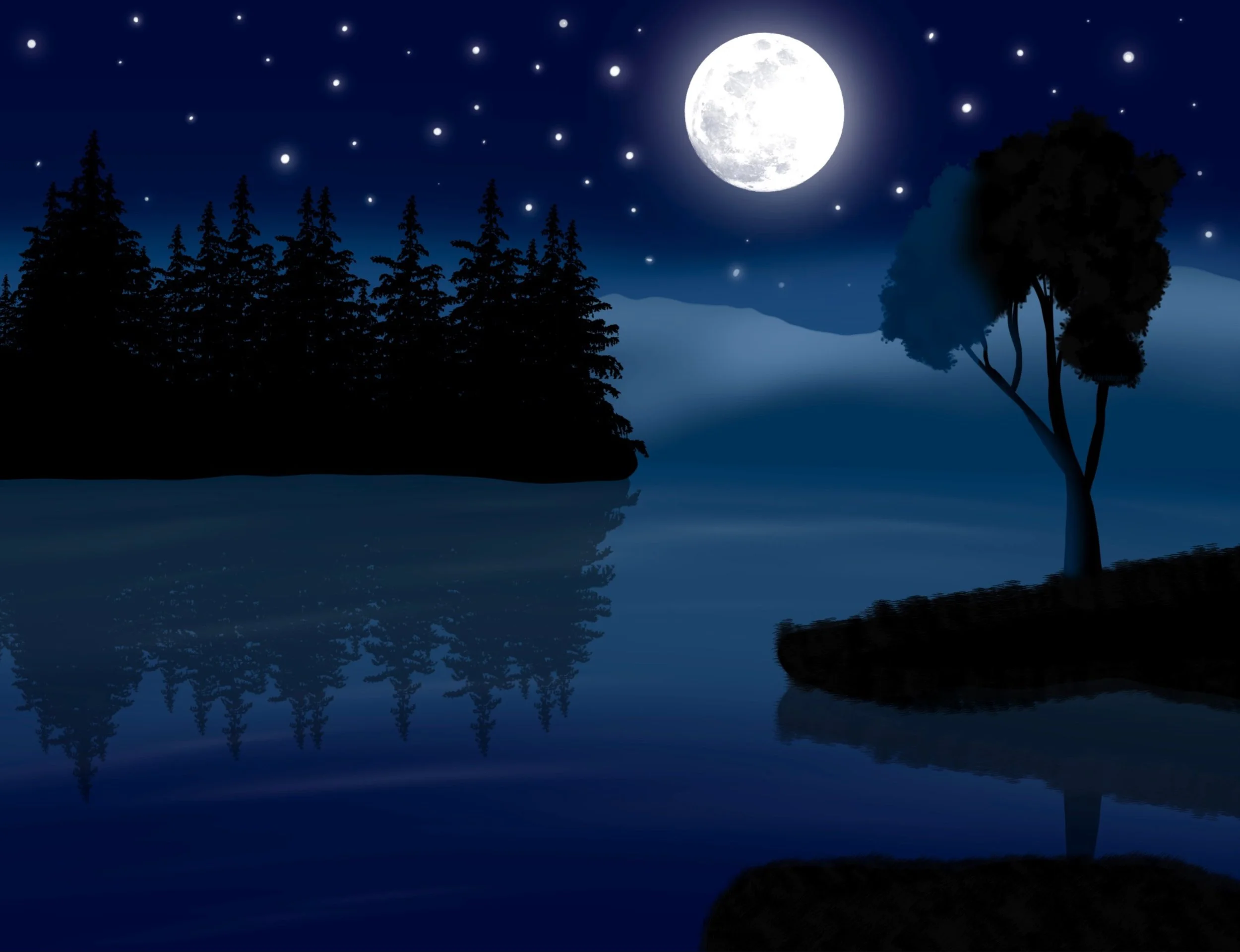midnight lake.