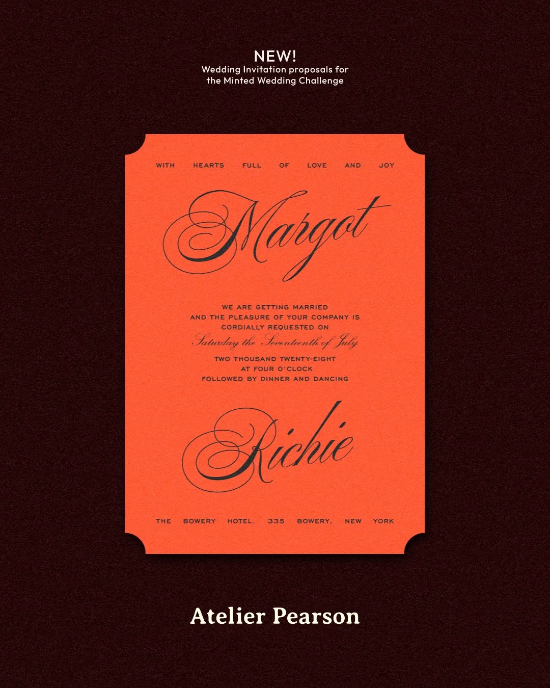 Meet Classic Red, Gilded Love &amp;
Editorial Spirit. 
.
.
.
3 of my latest proposals for the minted wedding challenge. 

Interested in some custom invites for your upcoming wedding? Send me a DM 🌞