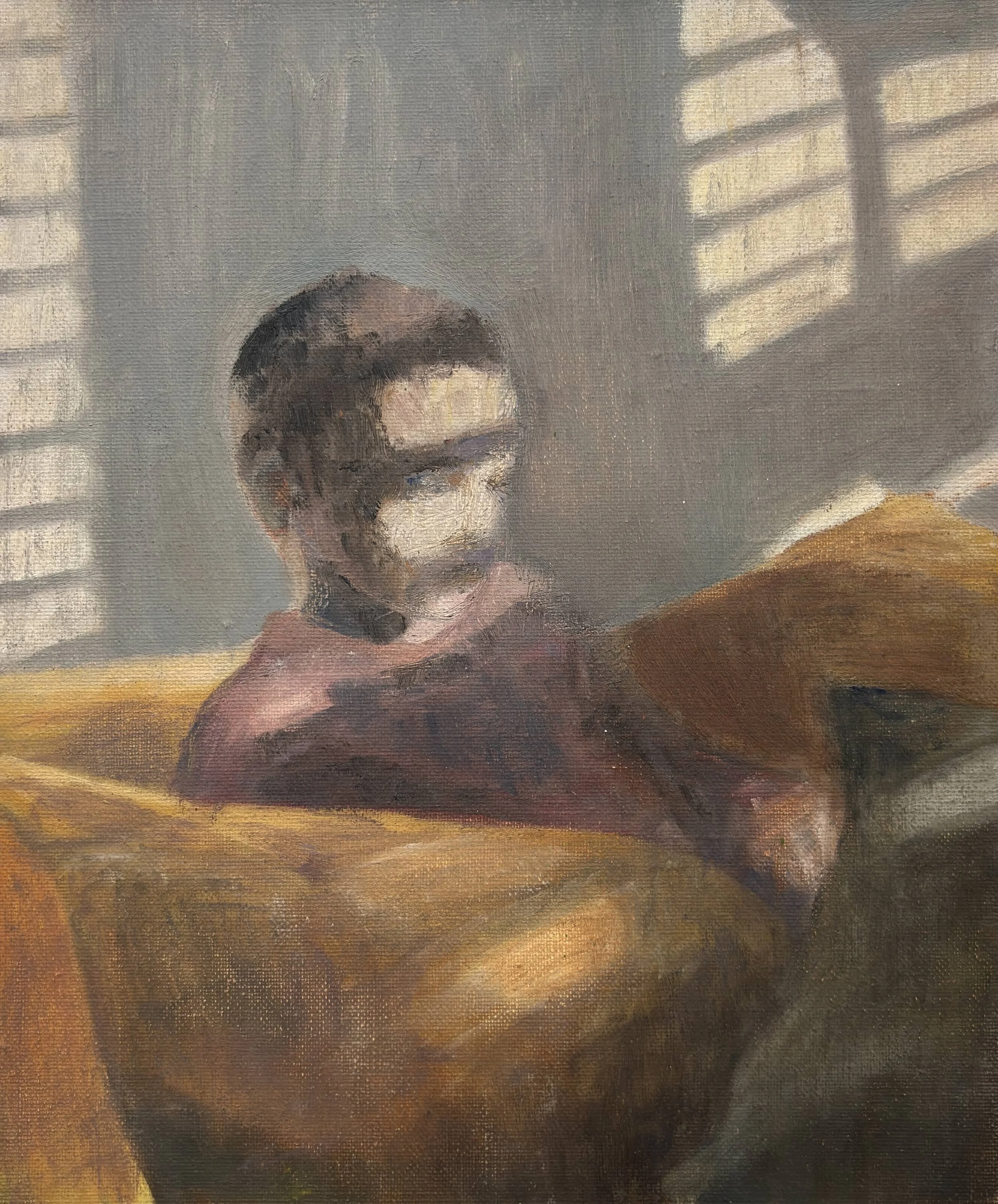 'Morning light' (2022), oil on board, 12 x 10"
