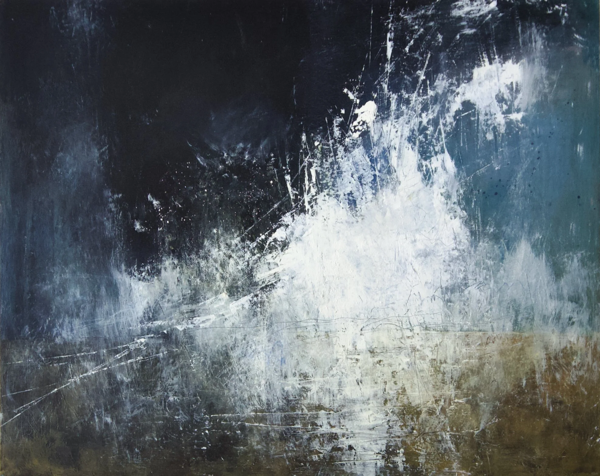'Untitled' (2023), mixed media on board, 20 x 20cm