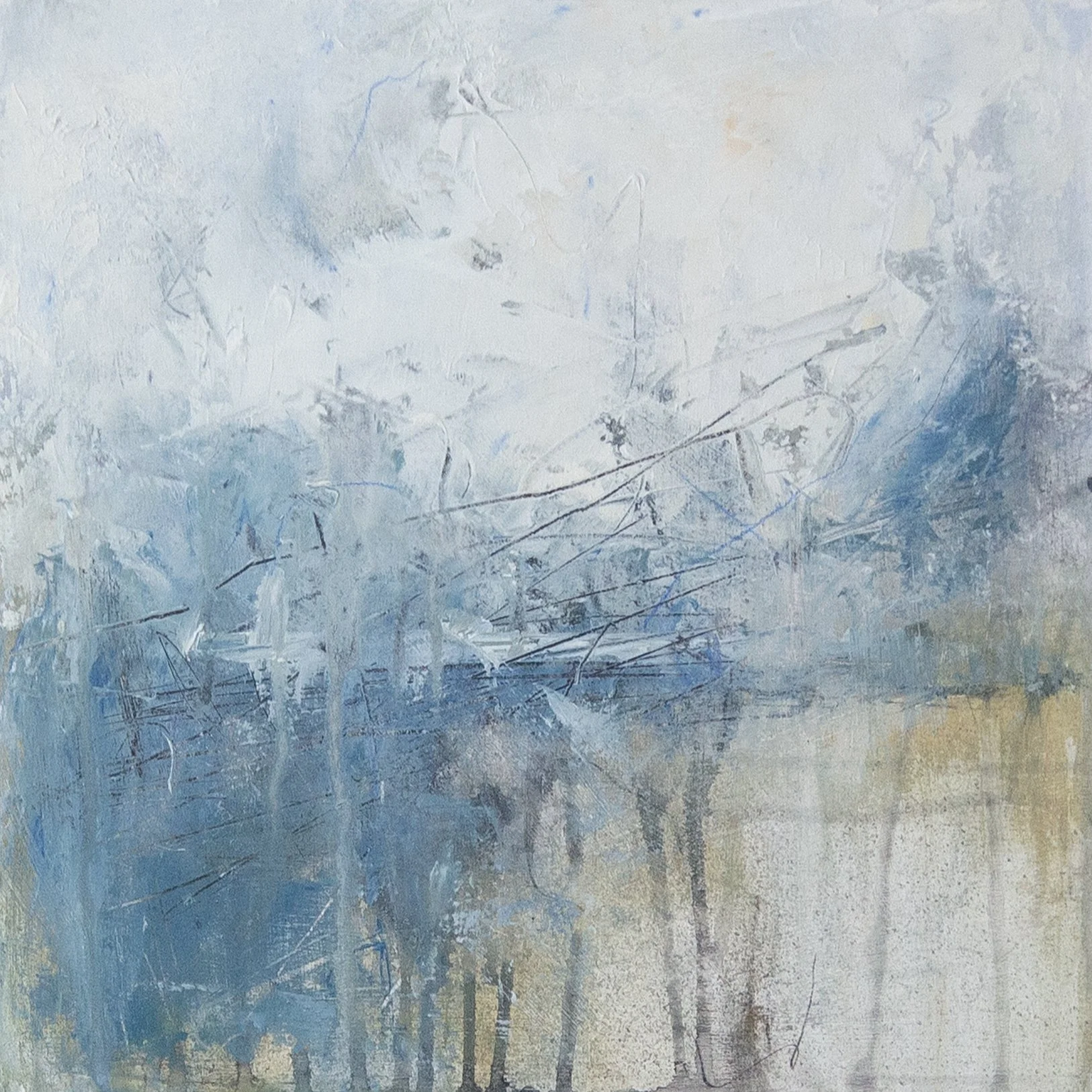 'Changing tides' (2023), mixed media on board, 12 x 12" - SOLD
