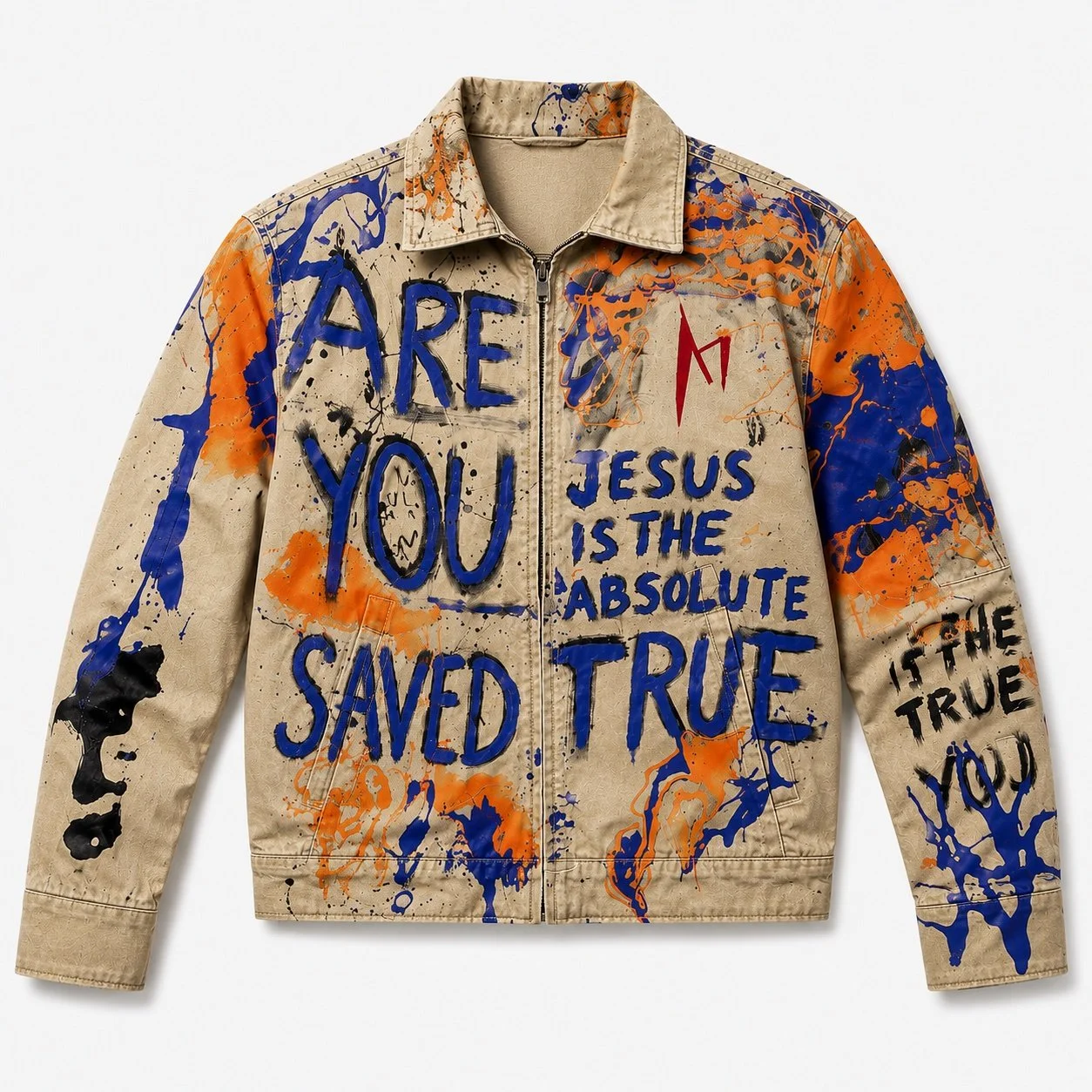 Gospel multi-colored jacket with write up