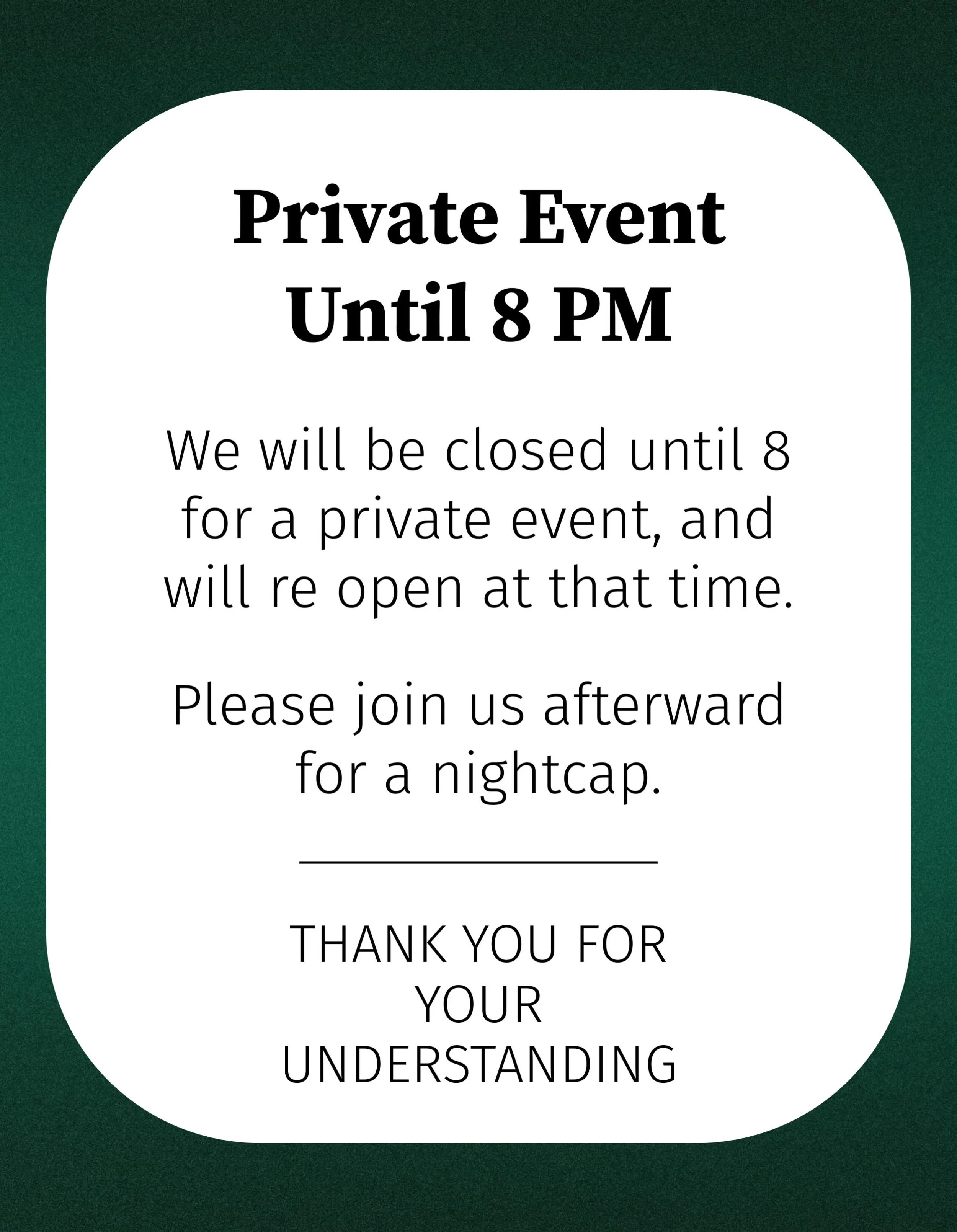 See you after dinner!
