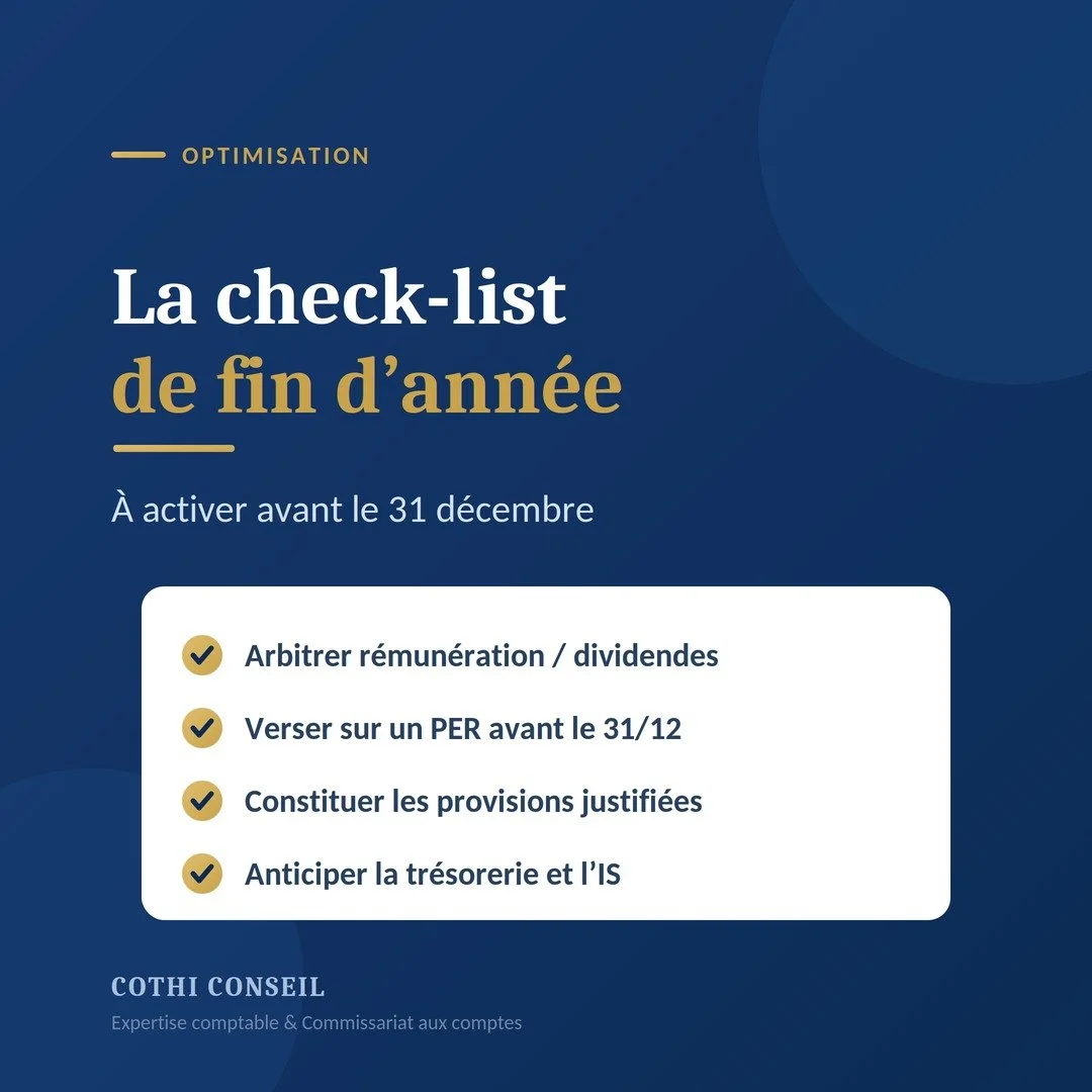 Optimisation de fin d'année : la check-list du dirigeant avant la clôture 