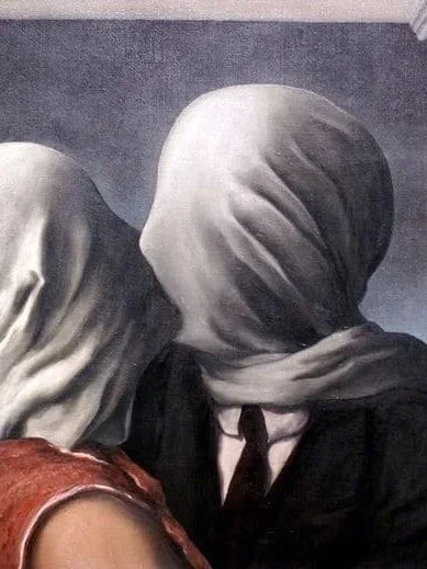 Peinture de deux visages voilés, symbole de la confidentialité du cabinet Cothi Conseil
