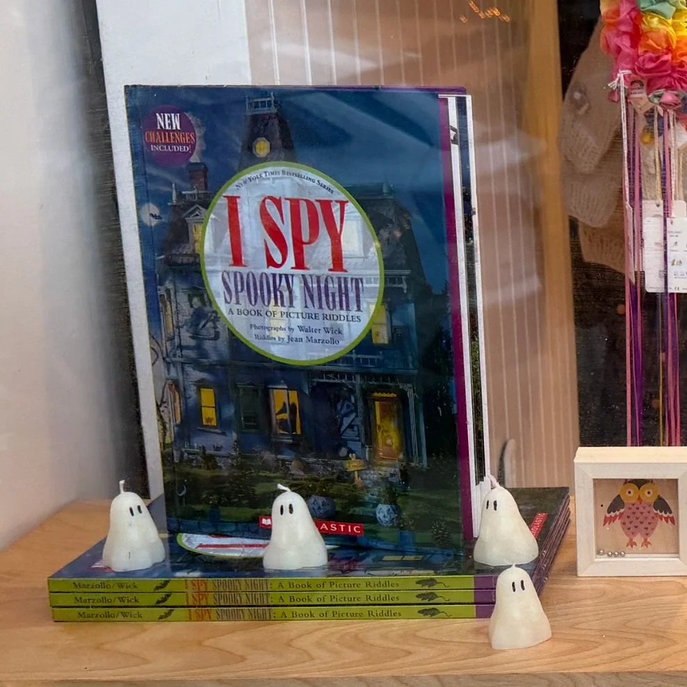 I Spy Spooky Night! Our next window display is up, and it's hiding a few secrets of its own. 👻 Can you spot all four little ghosts? Stop by, take a peek. 🎃🔍 🍂

#ISpy #SpookySeason #ShopLocal #HalloweenBooks
