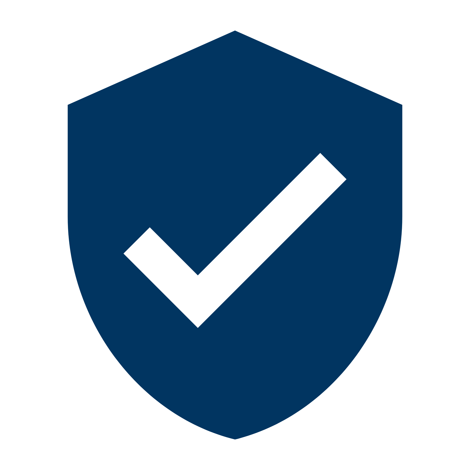 A dark blue badge or emblem with a diamond shape inside a cube and a star, representing the Marvel Avengers logo.