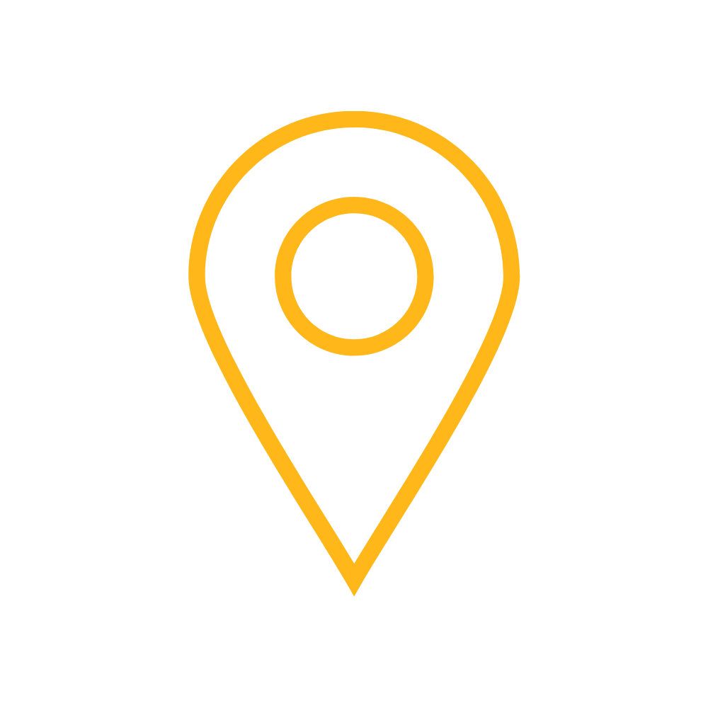 Yellow map pin icon on a black background.