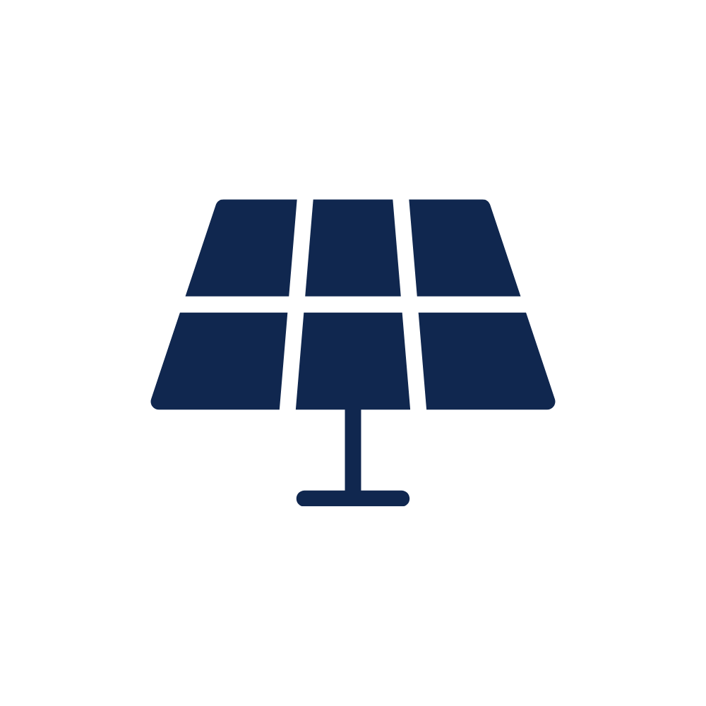 Icon of a satellite or spacecraft with solar panels.
