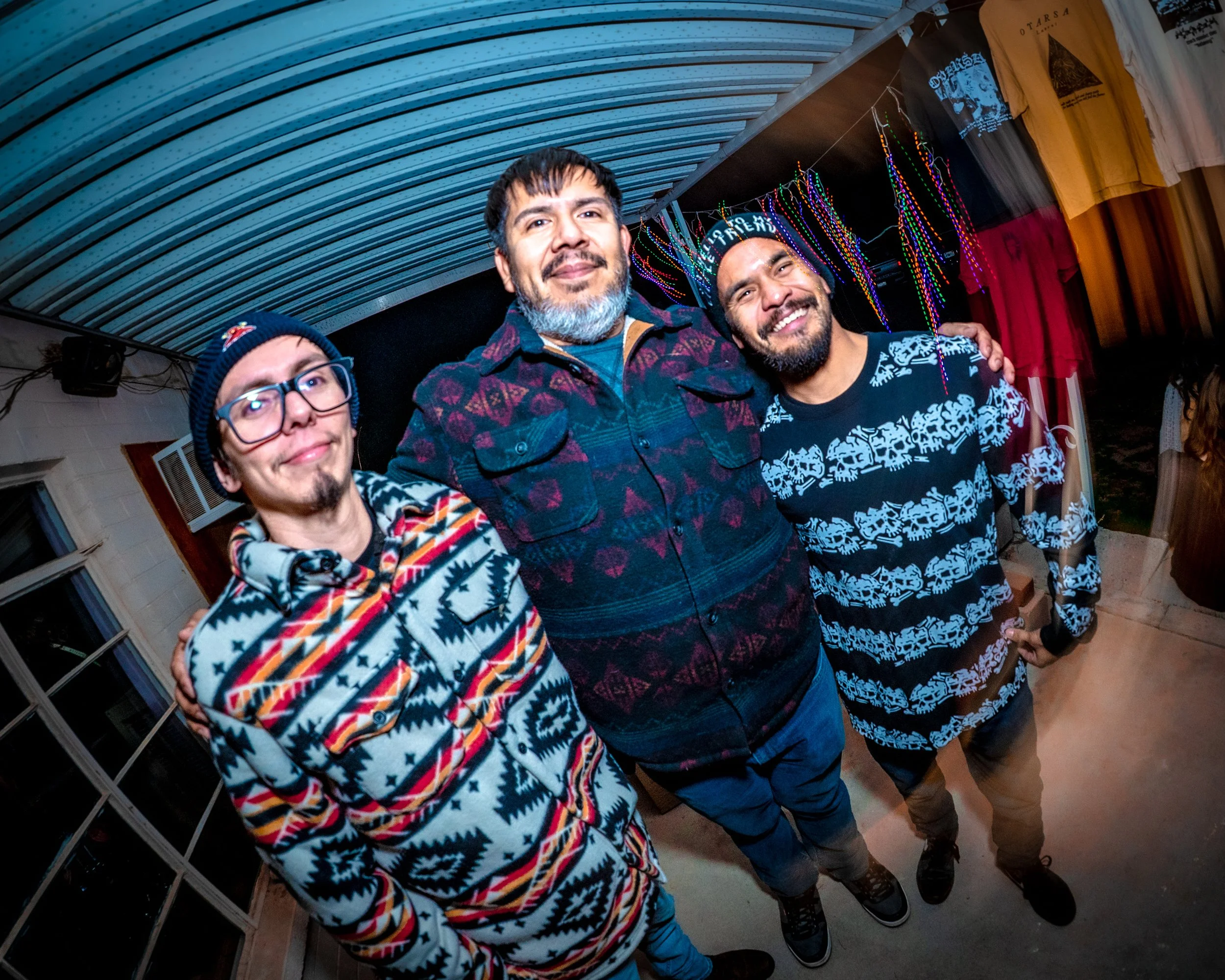 Kill The Radio members Saul Rivas  (left) Bass and vocals, Samuel Meza (middle) Guitar and vocals, Ernesto Morales (Drummer) after performing in Landers CA, at the Love Shack! Shout Out to @burntoutcreativexx for the photos.