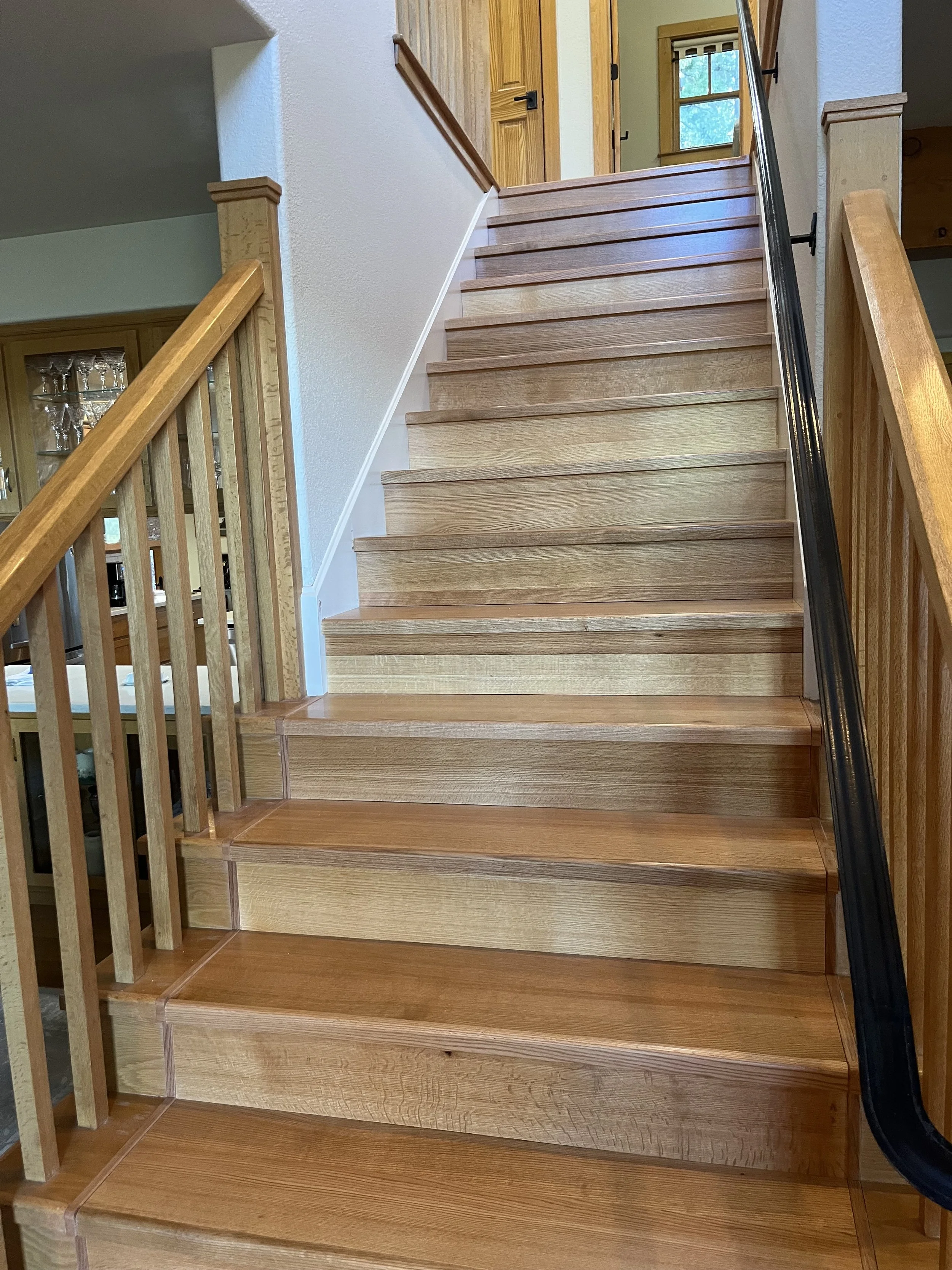 Wooden staircase by european custom hardwood