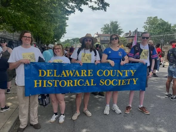 Delco Historical Society staff and volunteers at the Delco Pride Parade in Media!