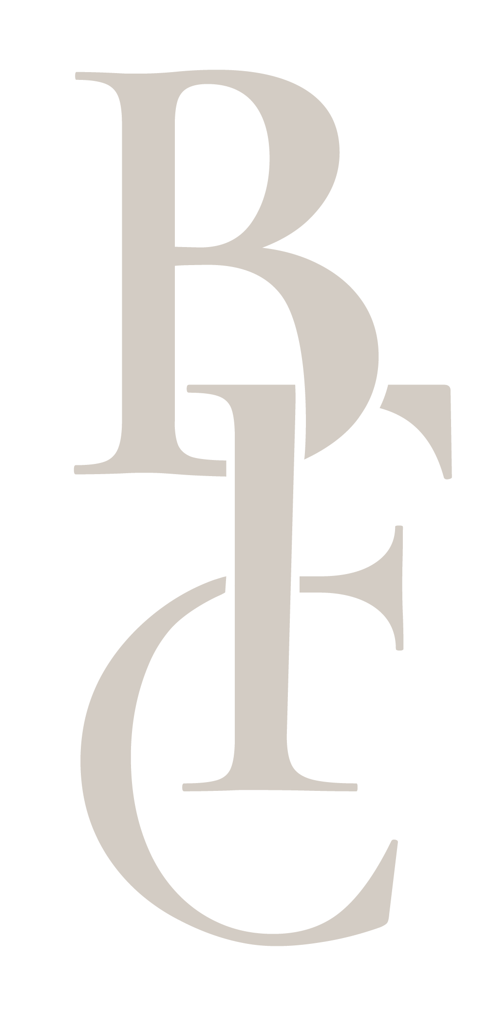 Black background with gray-and-white overlapping letters B, E, R, C, and A.