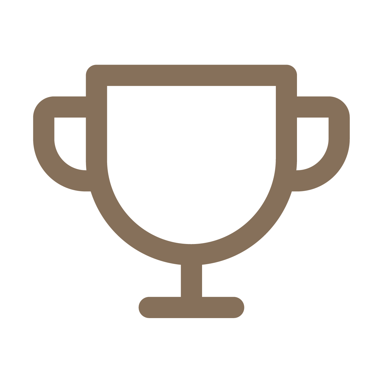 Outline of a trophy with two handles.
