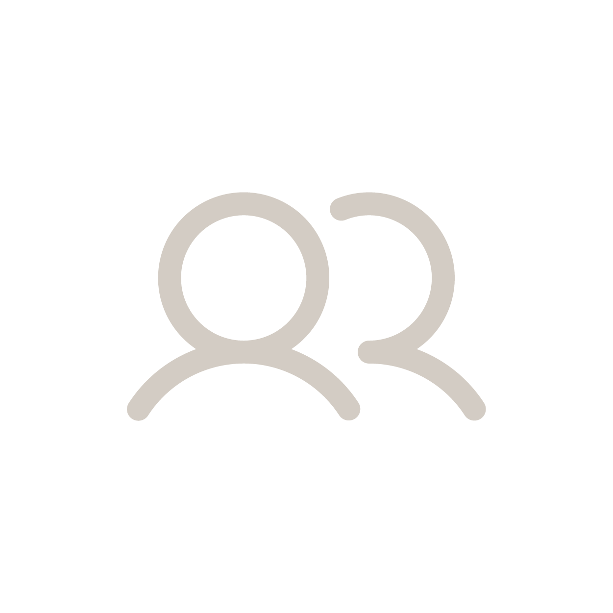 Placeholder icon of two user silhouettes, one in front of the other, on a black background.