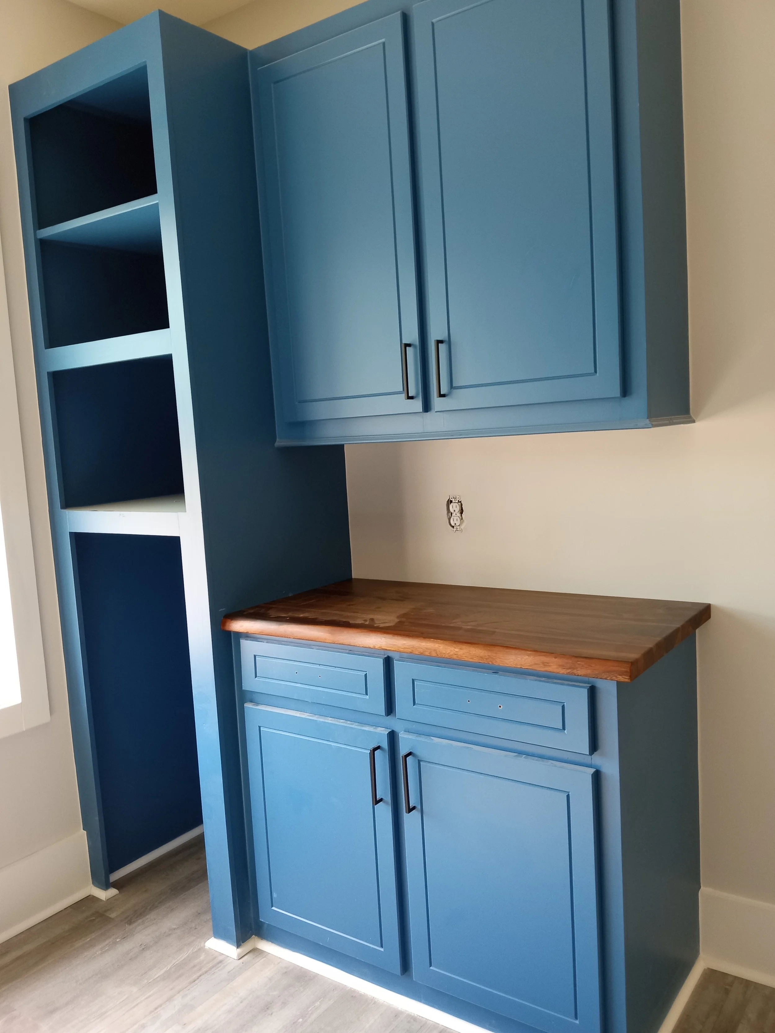 Blue cabinets