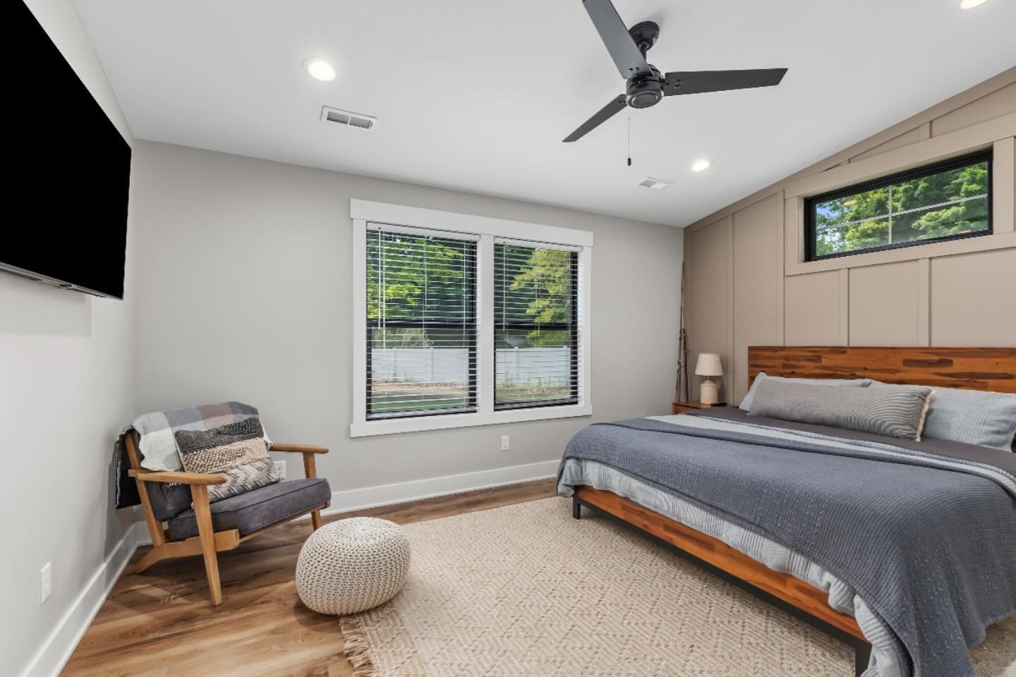 The second master suite includes its own bathroom with a tile shower stall and walk in closet, similar to the main suite.