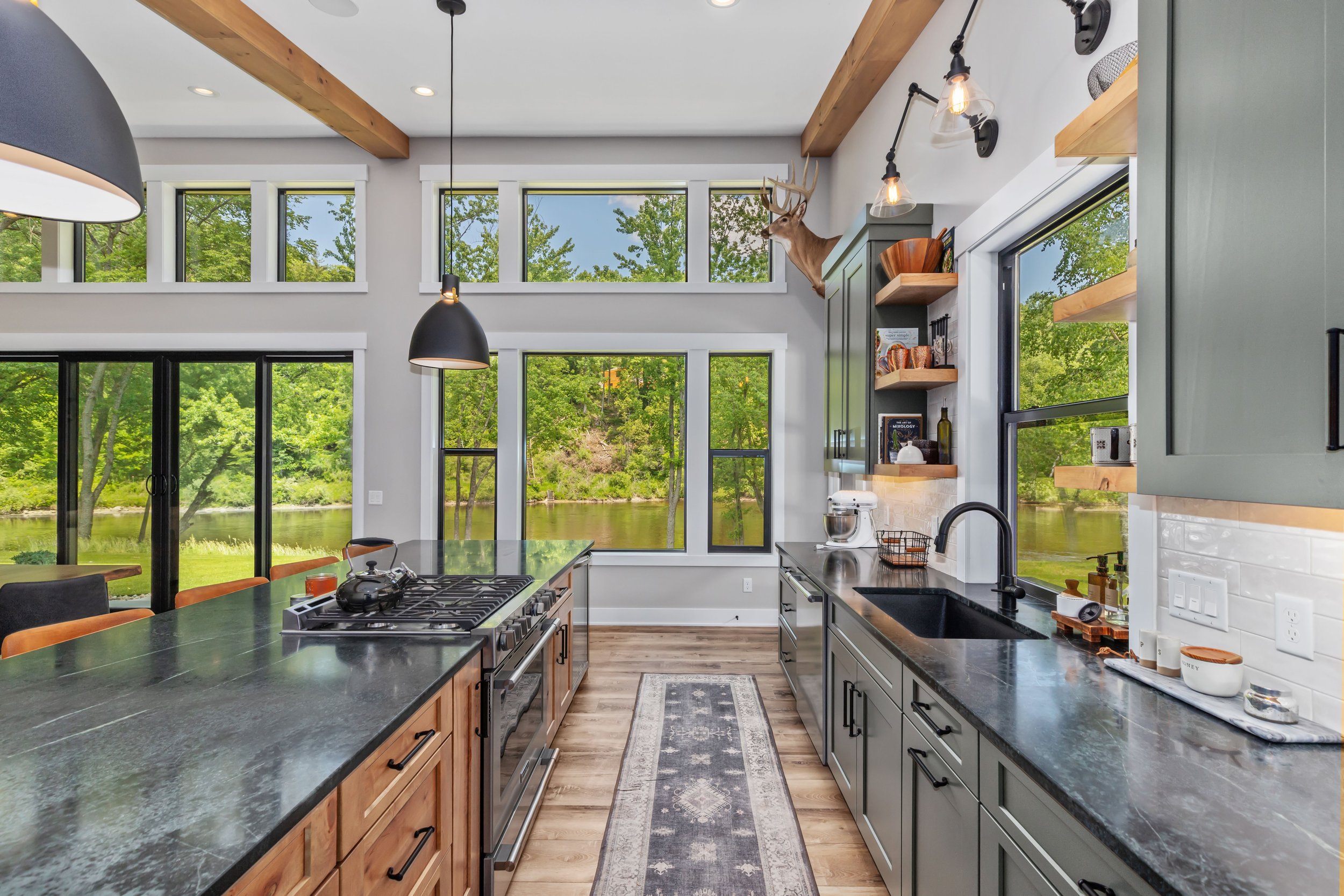 A spacious, fully equipped kitchen that’s regularly used for cooking, baking, and gathering with family and friends.