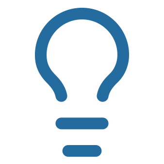 Icon of a light bulb symbolising ideas, innovation and business psychology.
